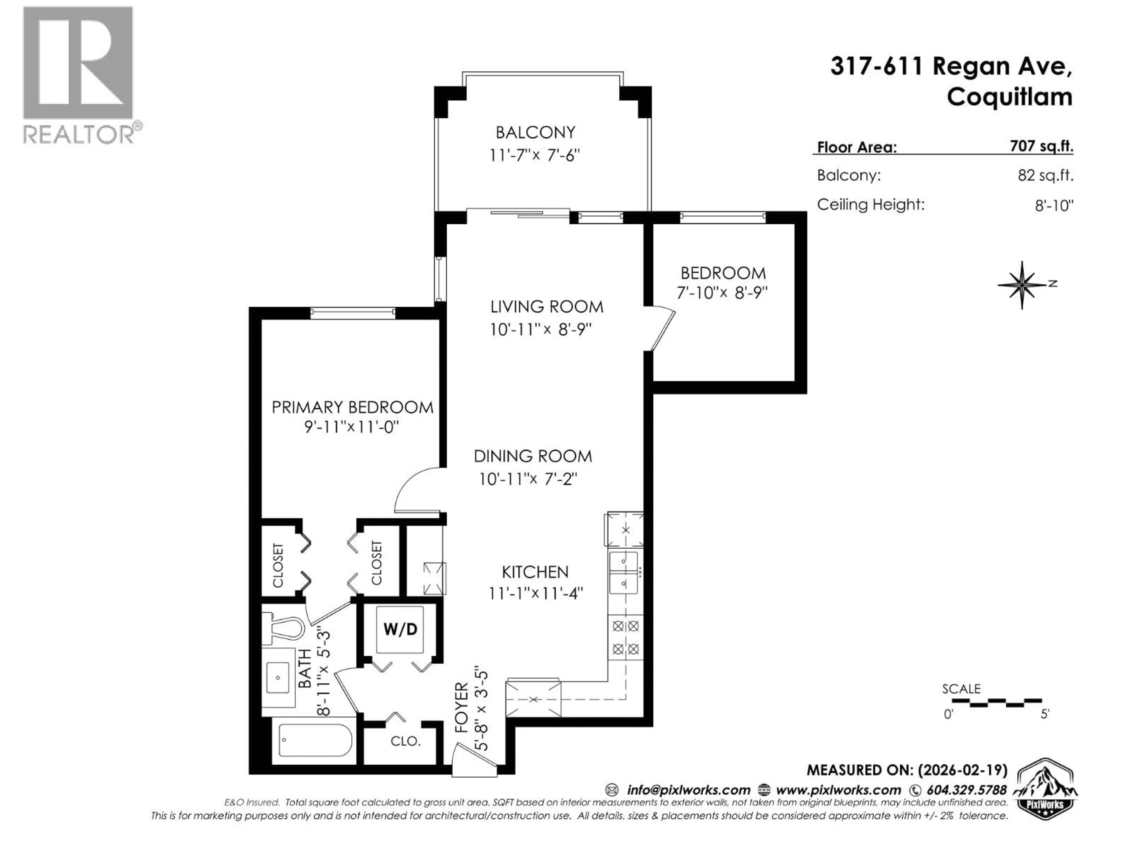 Floor plan for 317 - 611 REGAN AVENUE, Coquitlam British Columbia V3J0E5