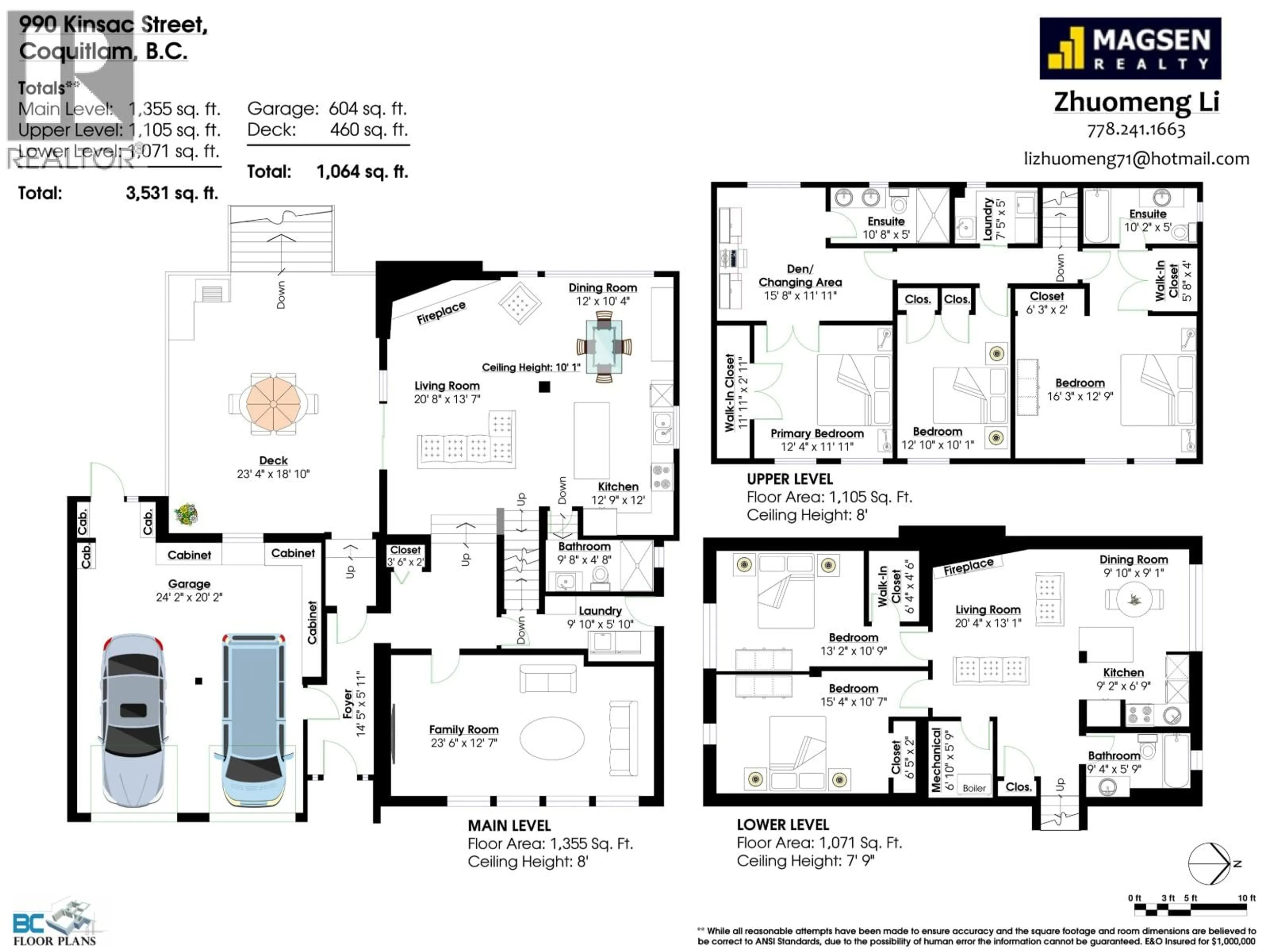 Floor plan for 990 KINSAC STREET, Coquitlam British Columbia V3J4V1