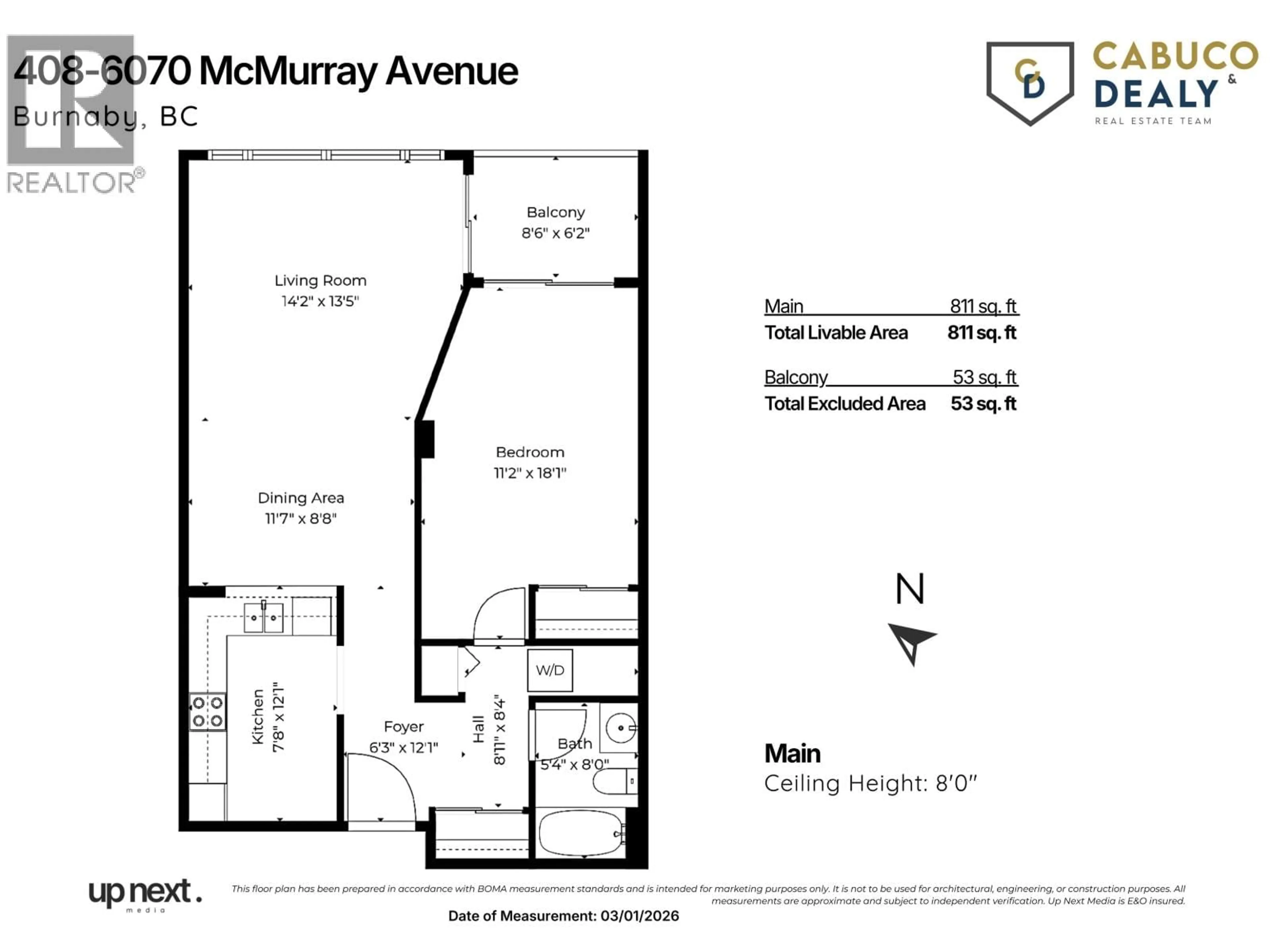 Floor plan for 408 - 6070 MCMURRAY AVENUE, Burnaby British Columbia V5H4J3