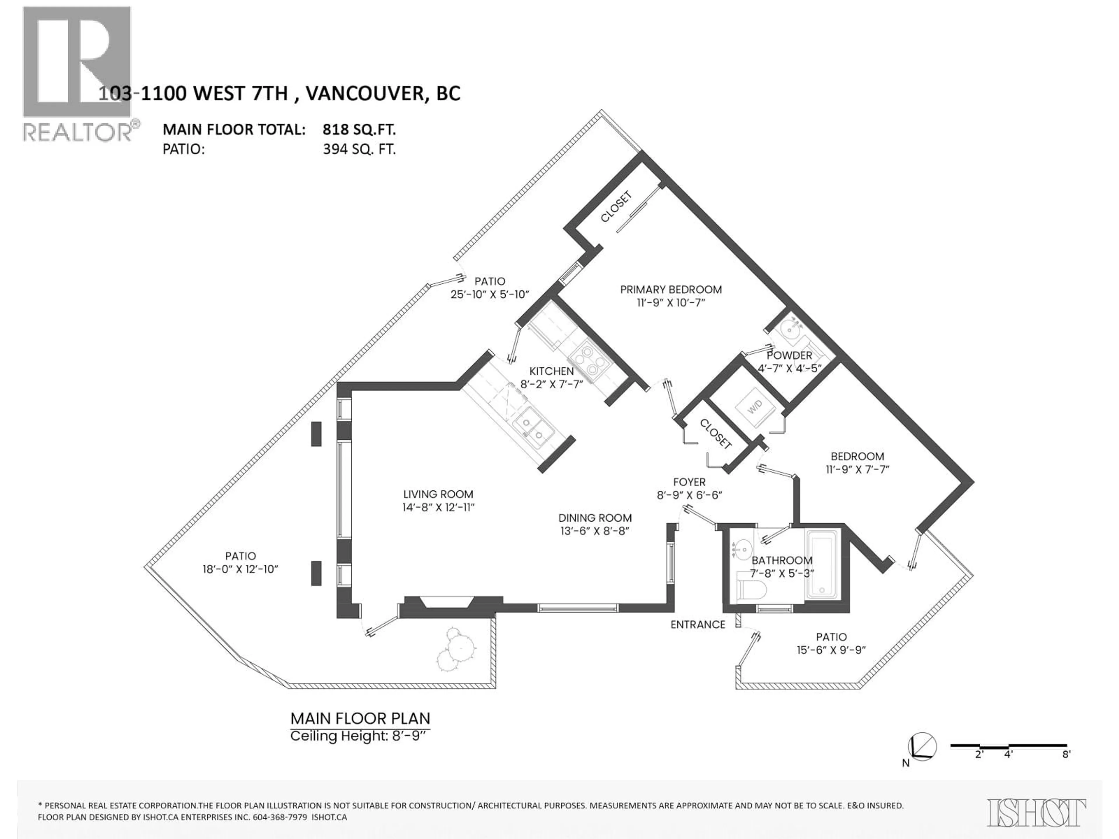 Floor plan for 103 - 1100 7TH AVENUE, Vancouver British Columbia V6H1B4