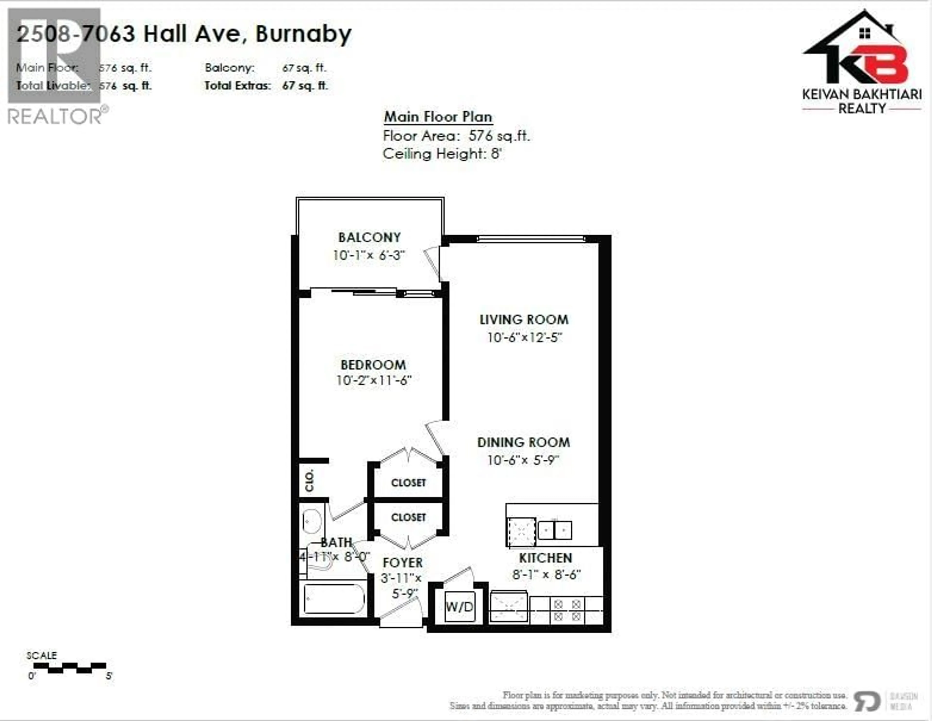 Floor plan for 2508 - 7063 HALL AVENUE, Burnaby British Columbia V5E0A5
