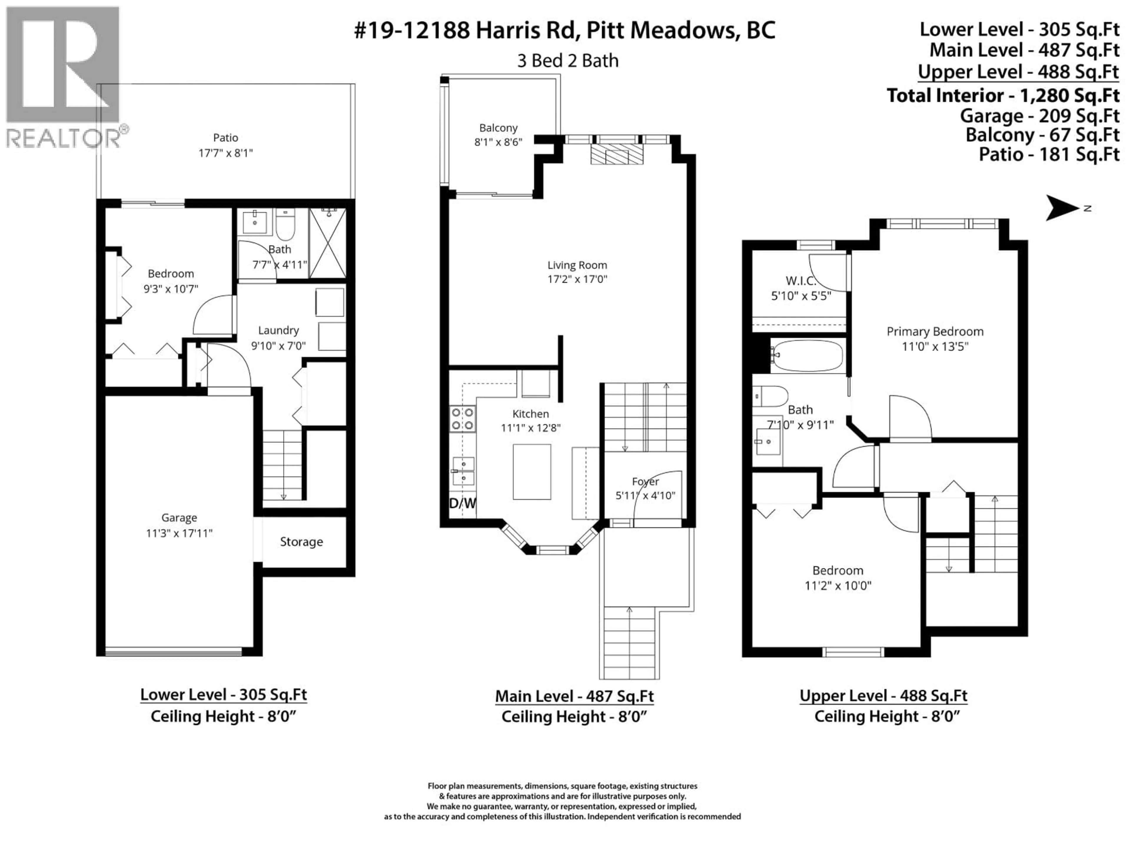 Floor plan for 19 - 12188 HARRIS ROAD, Pitt Meadows British Columbia V3Y2N3