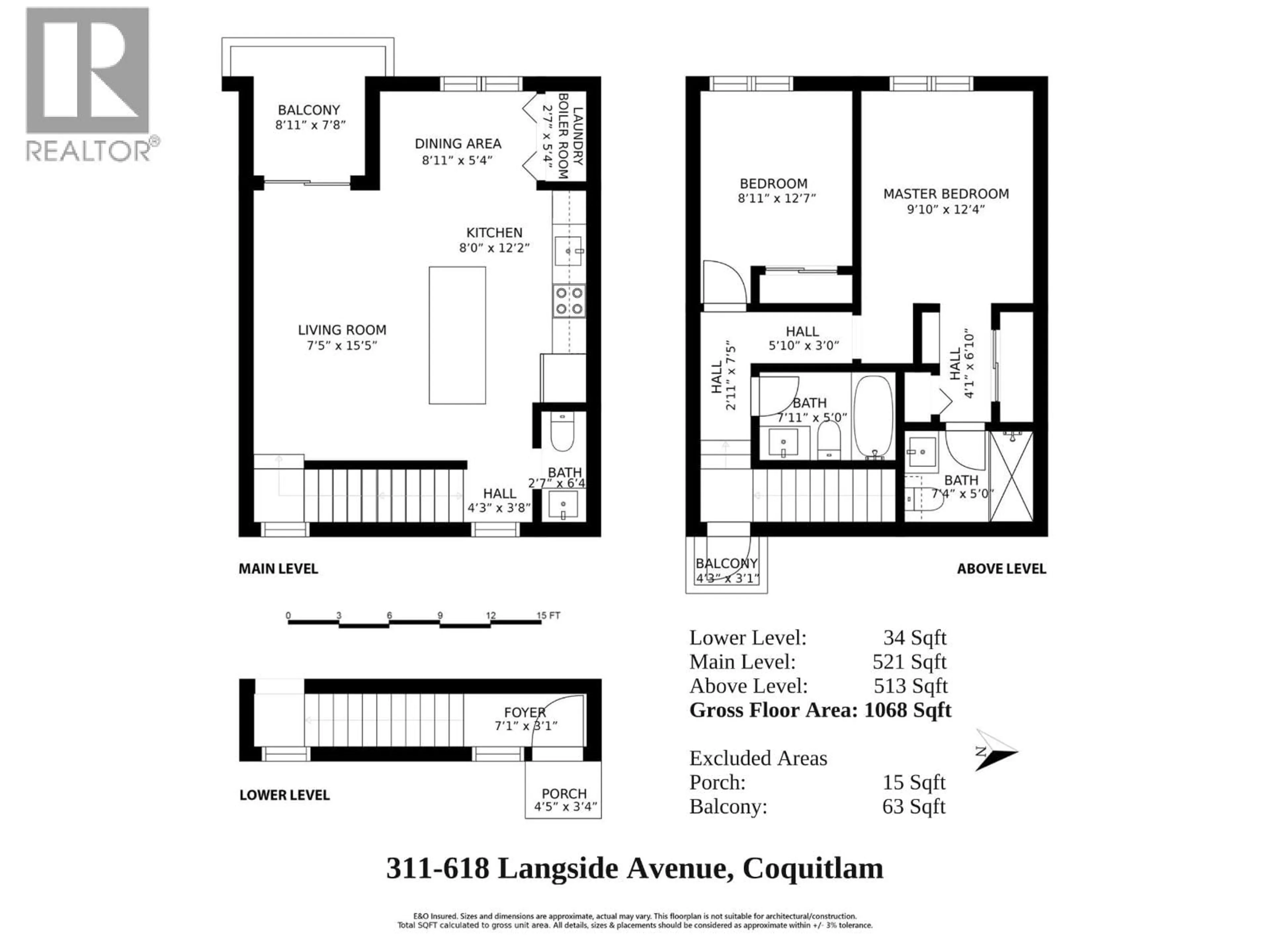 Floor plan for 311 - 618 LANGSIDE AVENUE, Coquitlam British Columbia V3J0B8