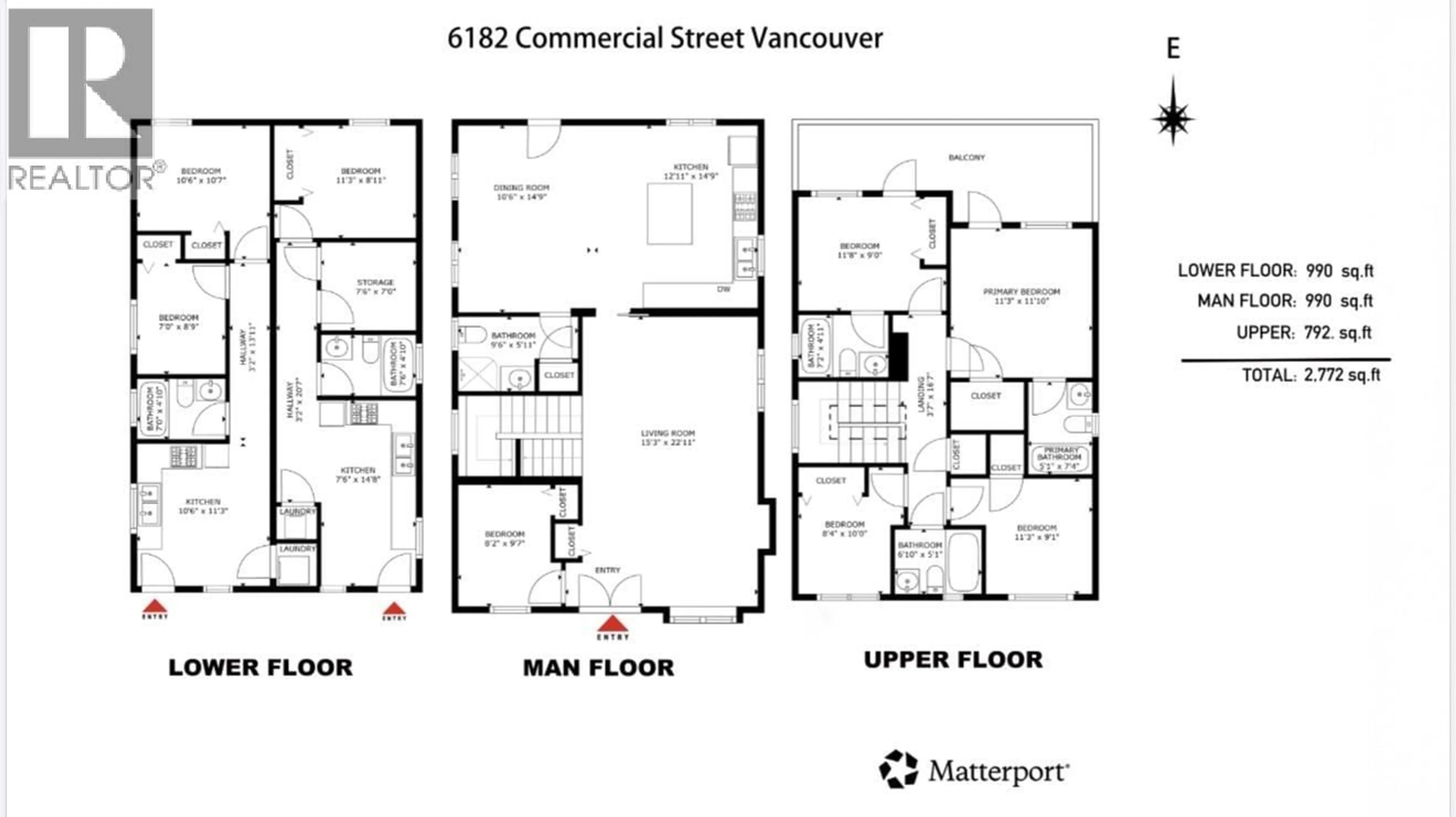 Floor plan for 6182 COMMERCIAL STREET, Vancouver British Columbia V5P3N9