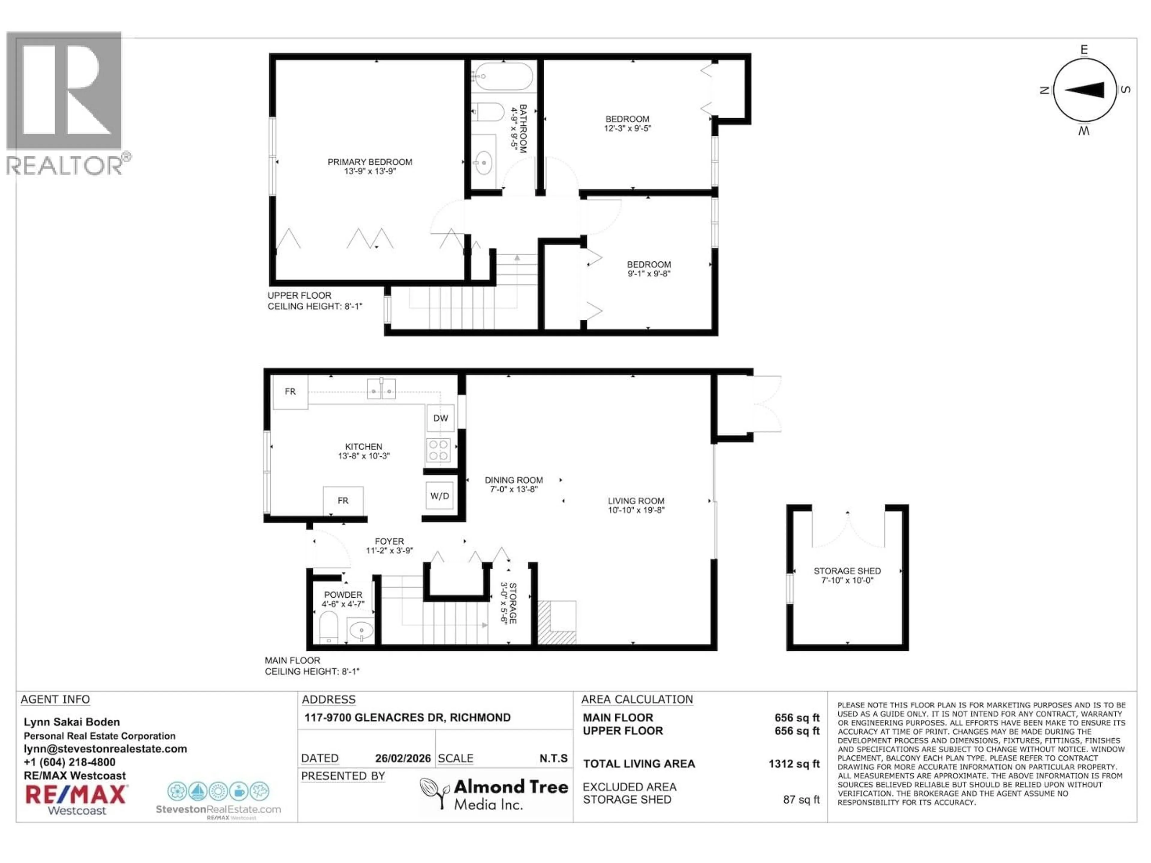 Floor plan for 117 - 9700 GLENACRES DRIVE, Richmond British Columbia V7A1Y7