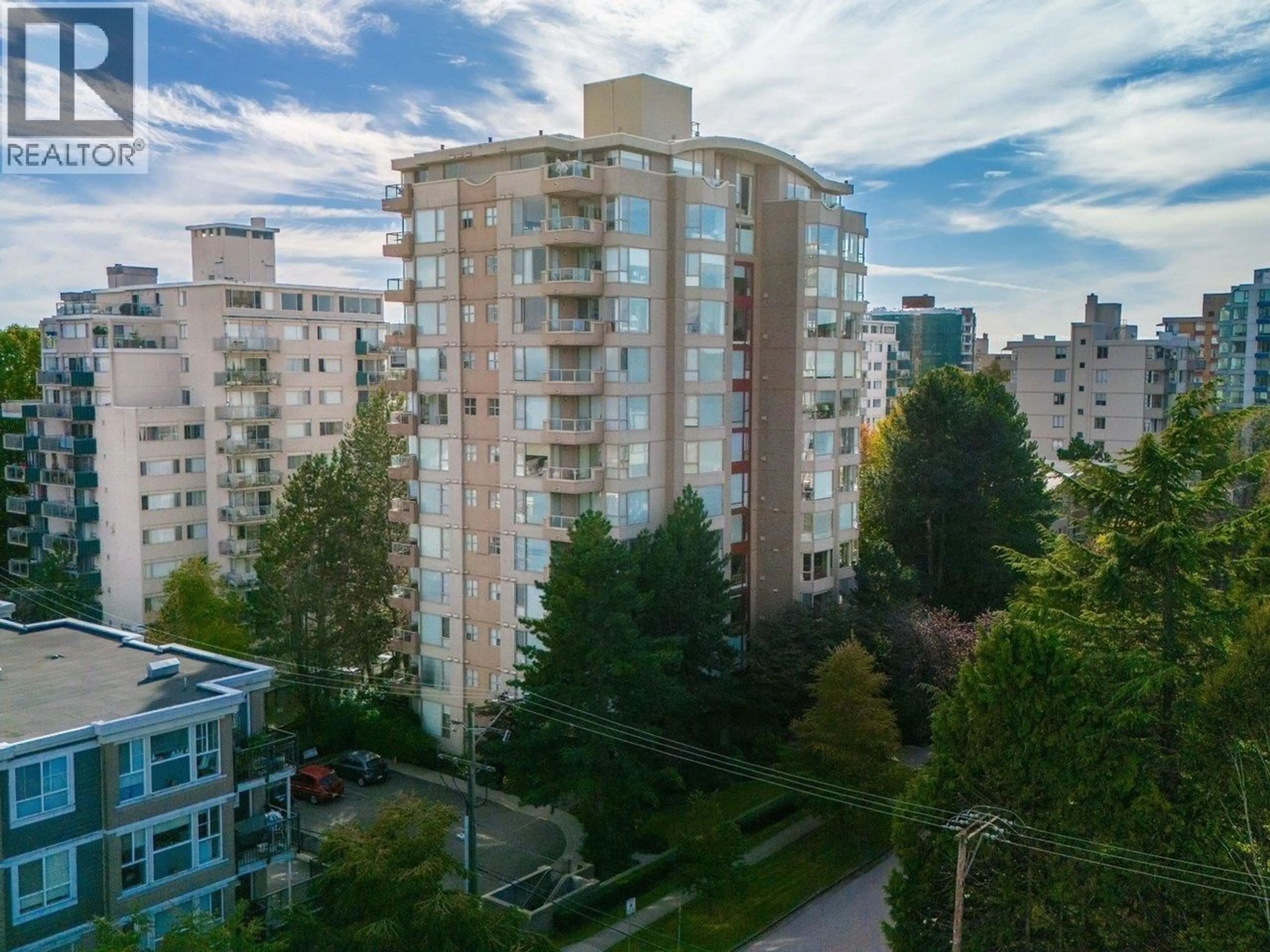 A pic from outside/outdoor area/front of a property/back of a property/a pic from drone, city buildings view from balcony for 802 - 2108 38TH AVENUE, Vancouver British Columbia V6M1R9