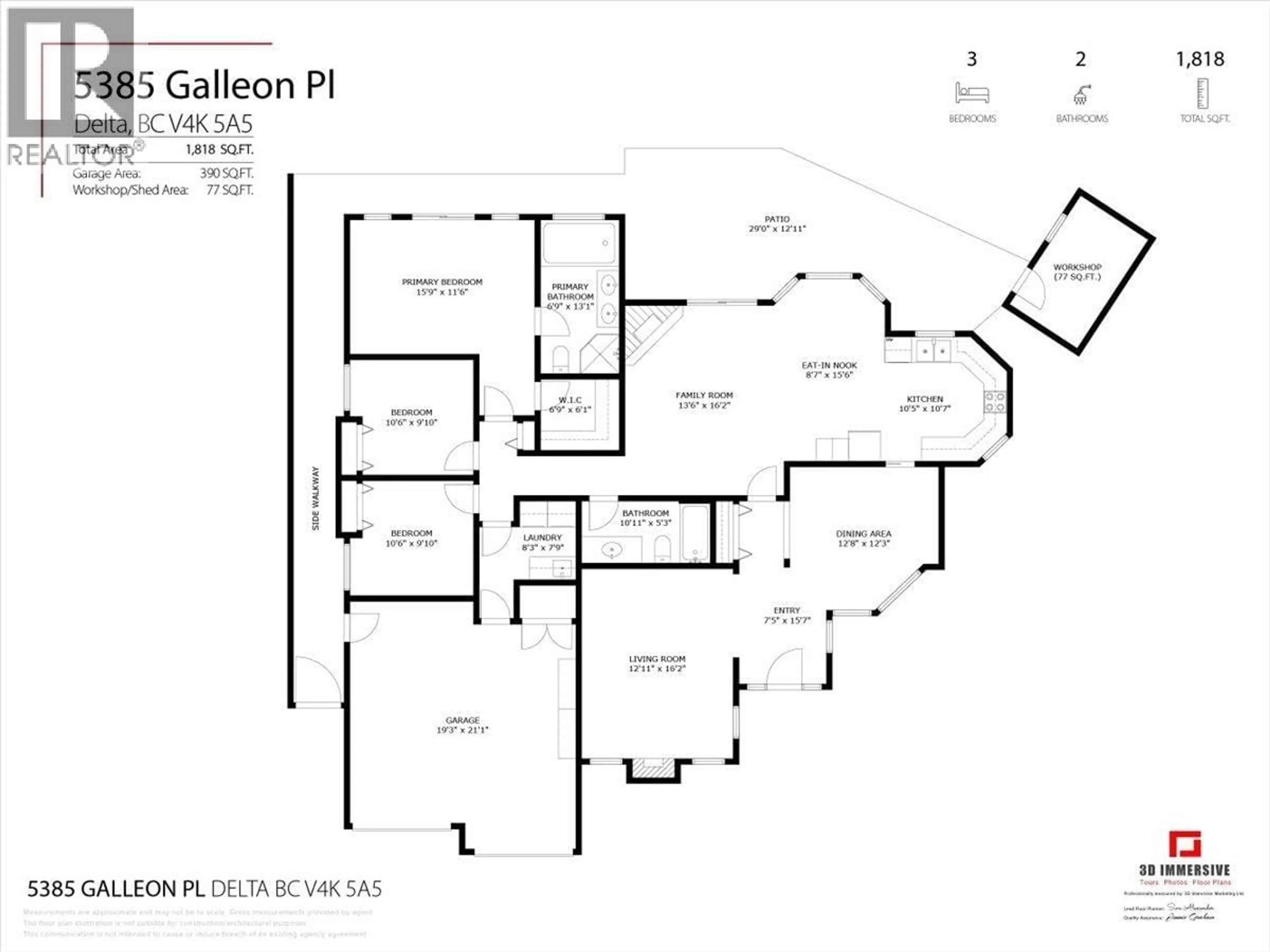 Floor plan for 5385 GALLEON PLACE, Delta British Columbia V4K5A5