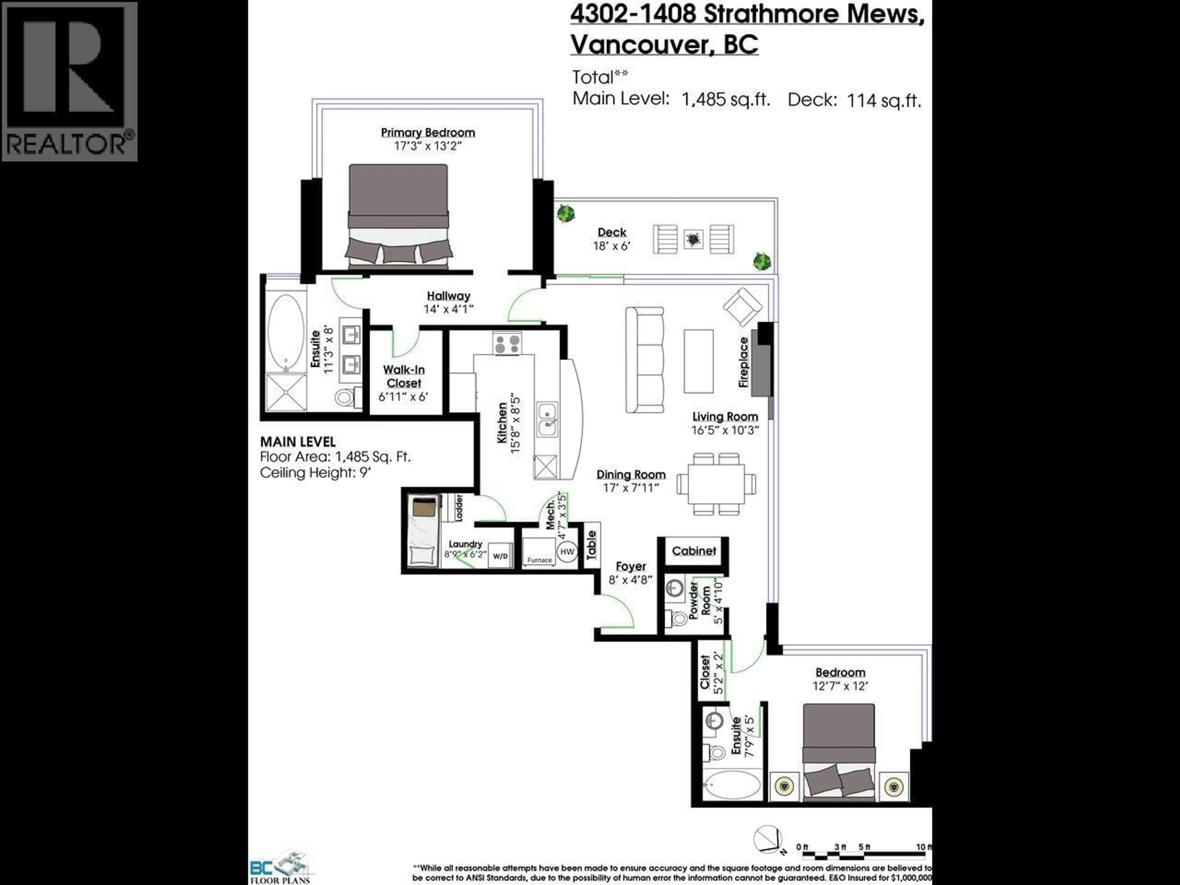Floor plan for 4302 - 1408 STRATHMORE MEWS, Vancouver British Columbia V6Z3A9