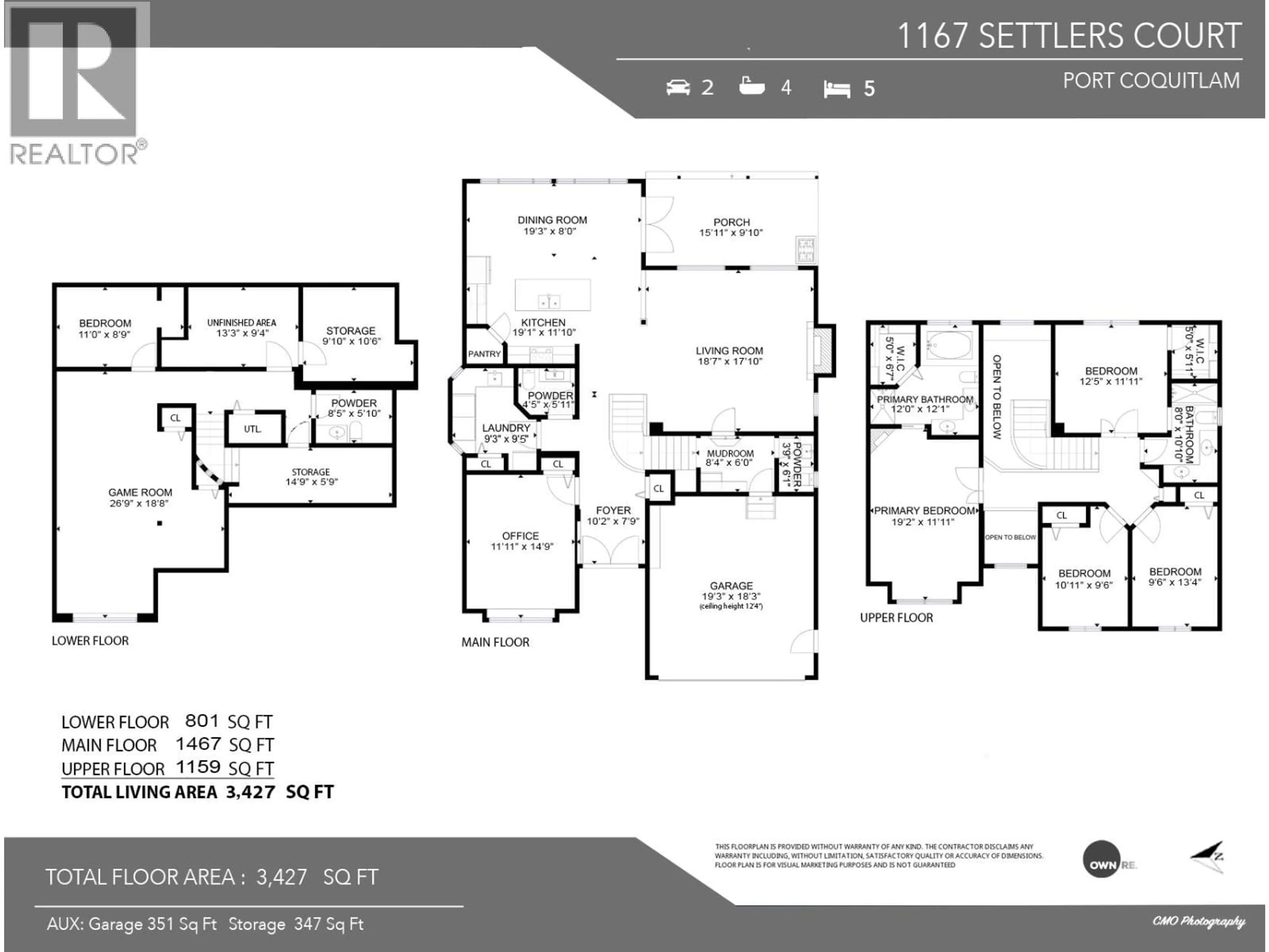 Floor plan for 1167 SETTLERS COURT, Port Coquitlam British Columbia V3C5Y5