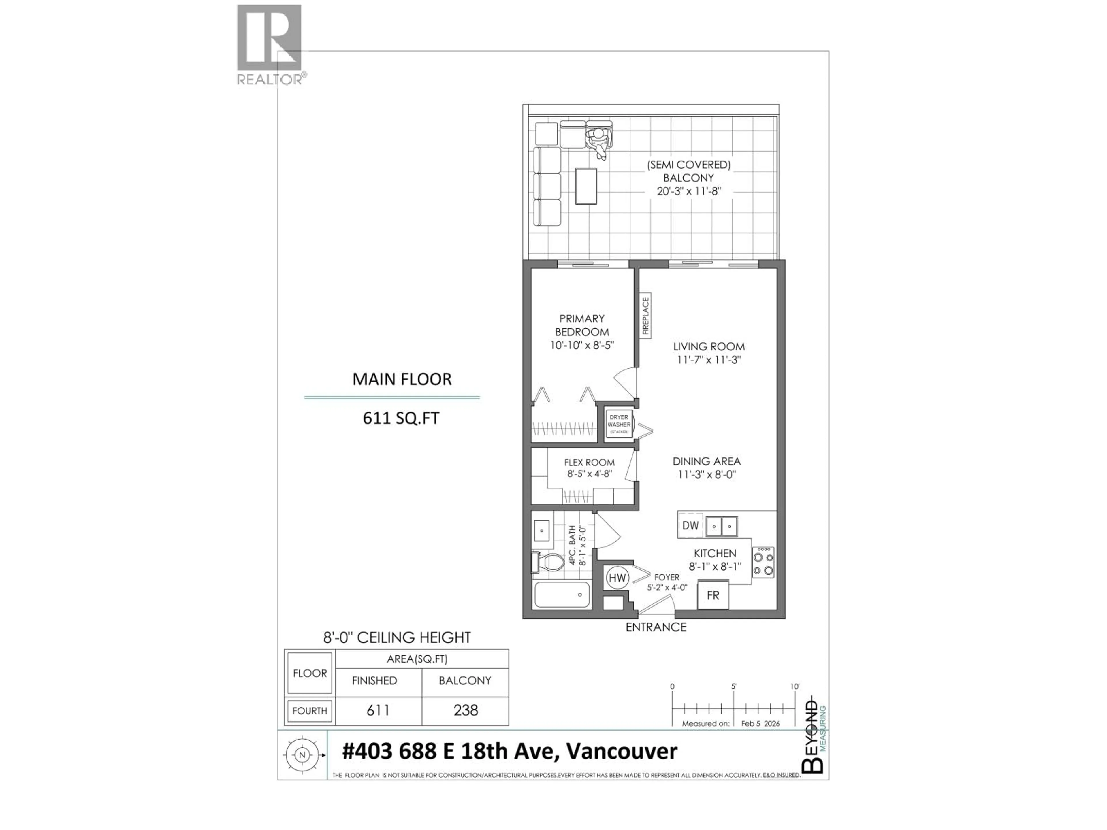 Floor plan for 403 - 688 18TH AVENUE, Vancouver British Columbia V5V1G4