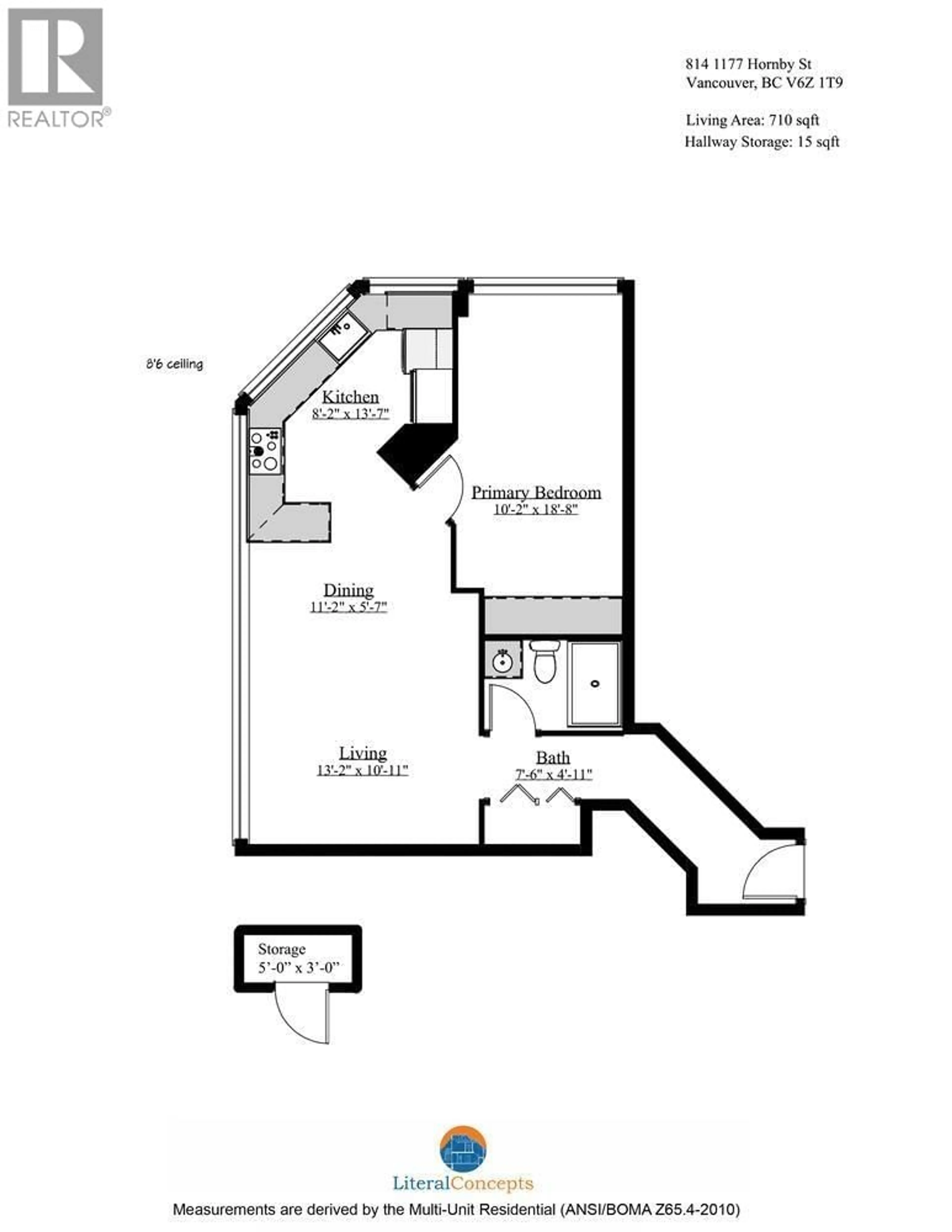 Floor plan for 814 - 1177 HORNBY STREET, Vancouver British Columbia V6Z2E9