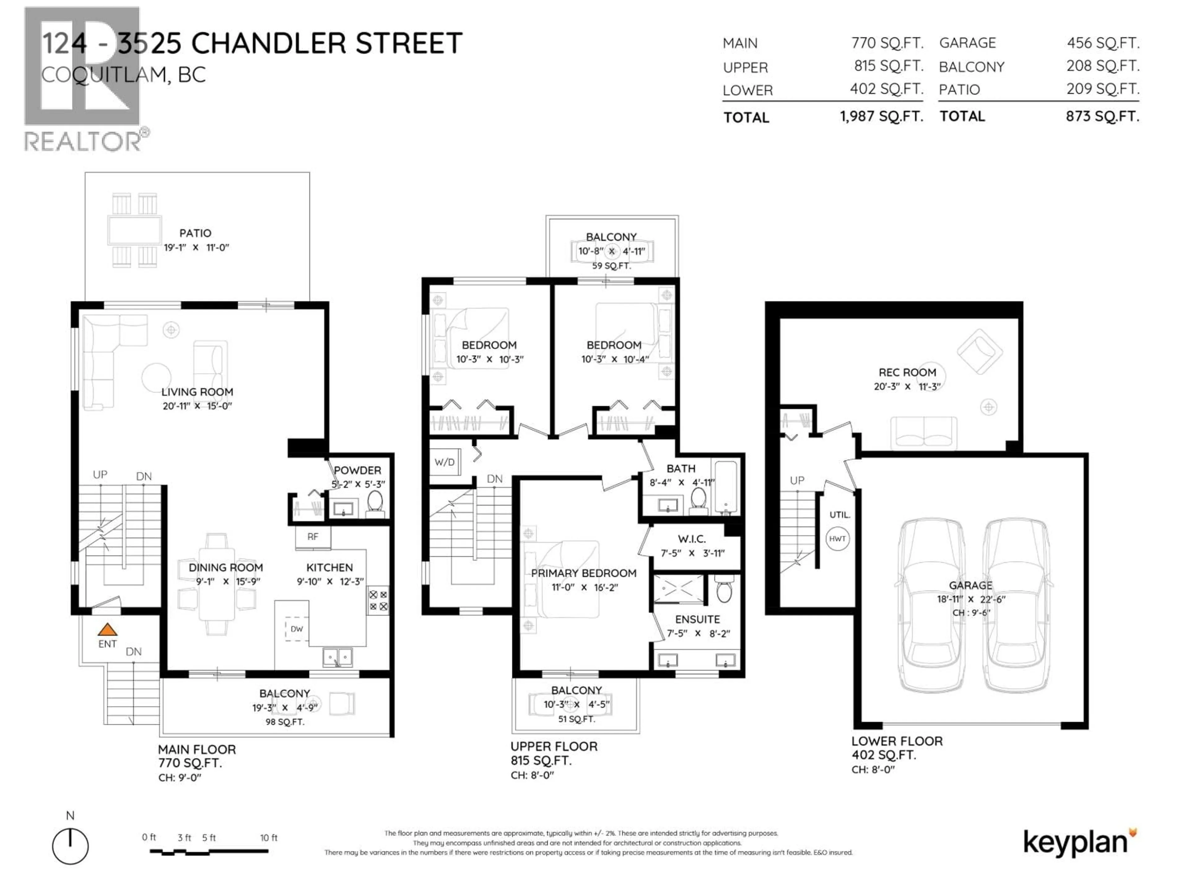 Floor plan for 124 - 3525 CHANDLER STREET, Coquitlam British Columbia V3E0L9
