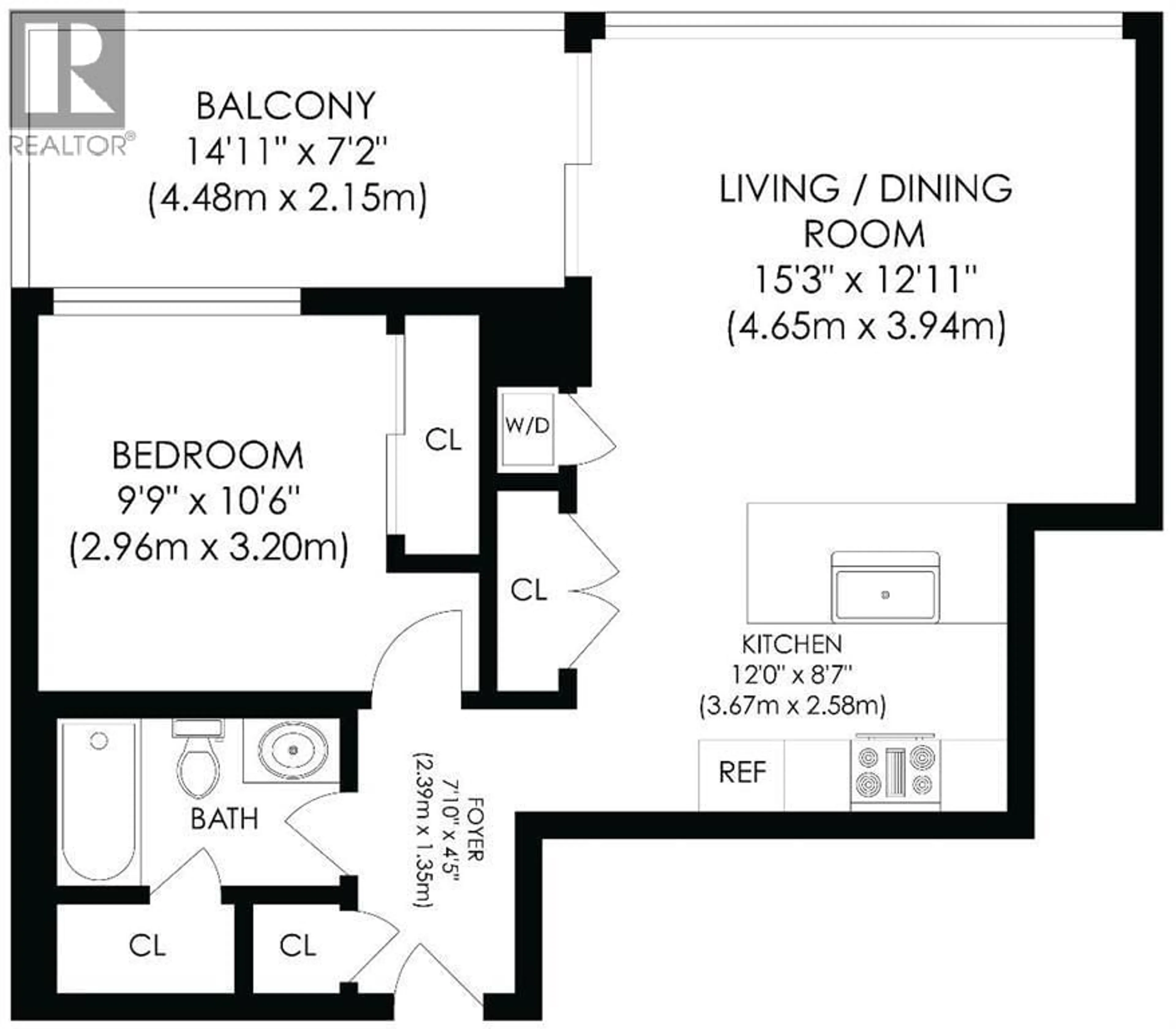 Floor plan for 1004 - 5629 BIRNEY AVENUE, Vancouver British Columbia V6S0L5