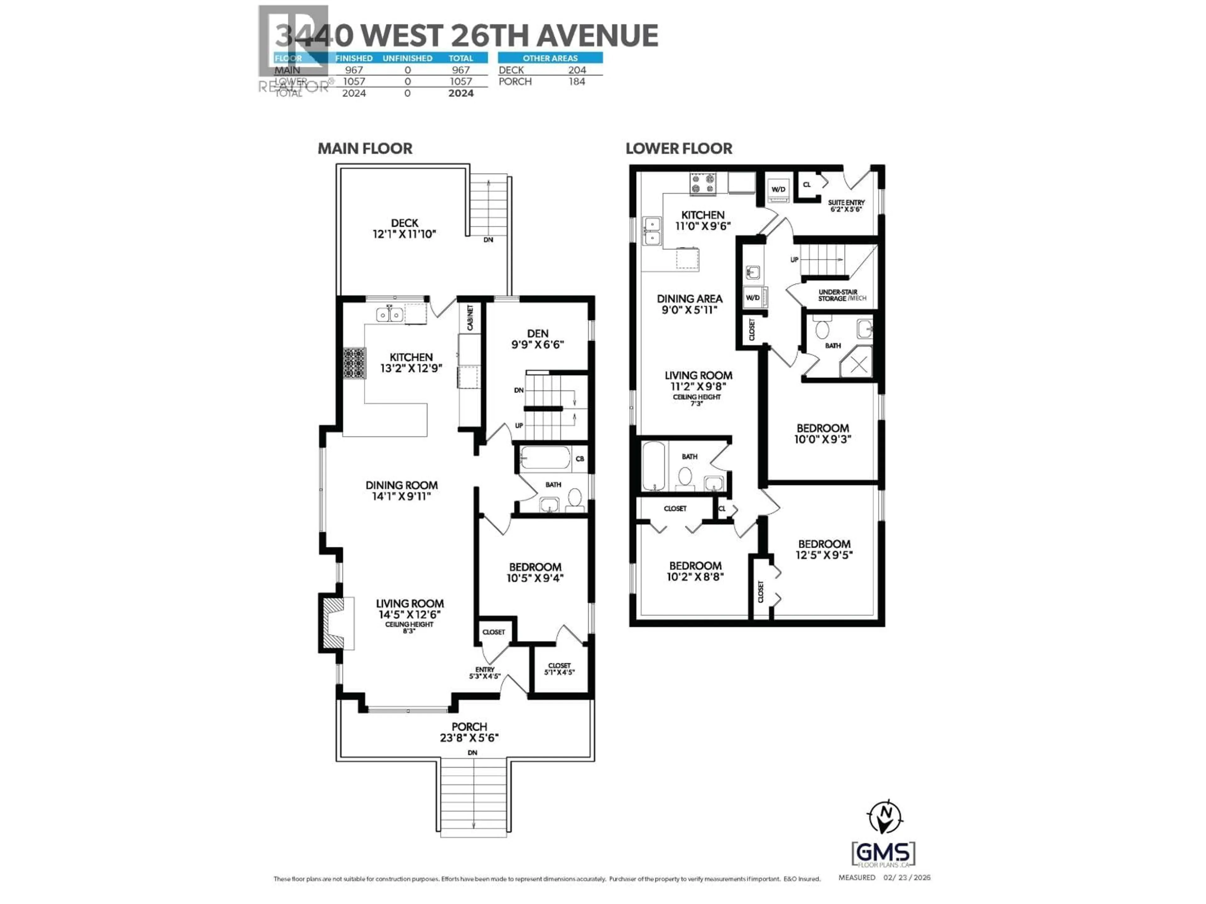 Floor plan for 3440 26TH AVENUE, Vancouver British Columbia V6S1N5