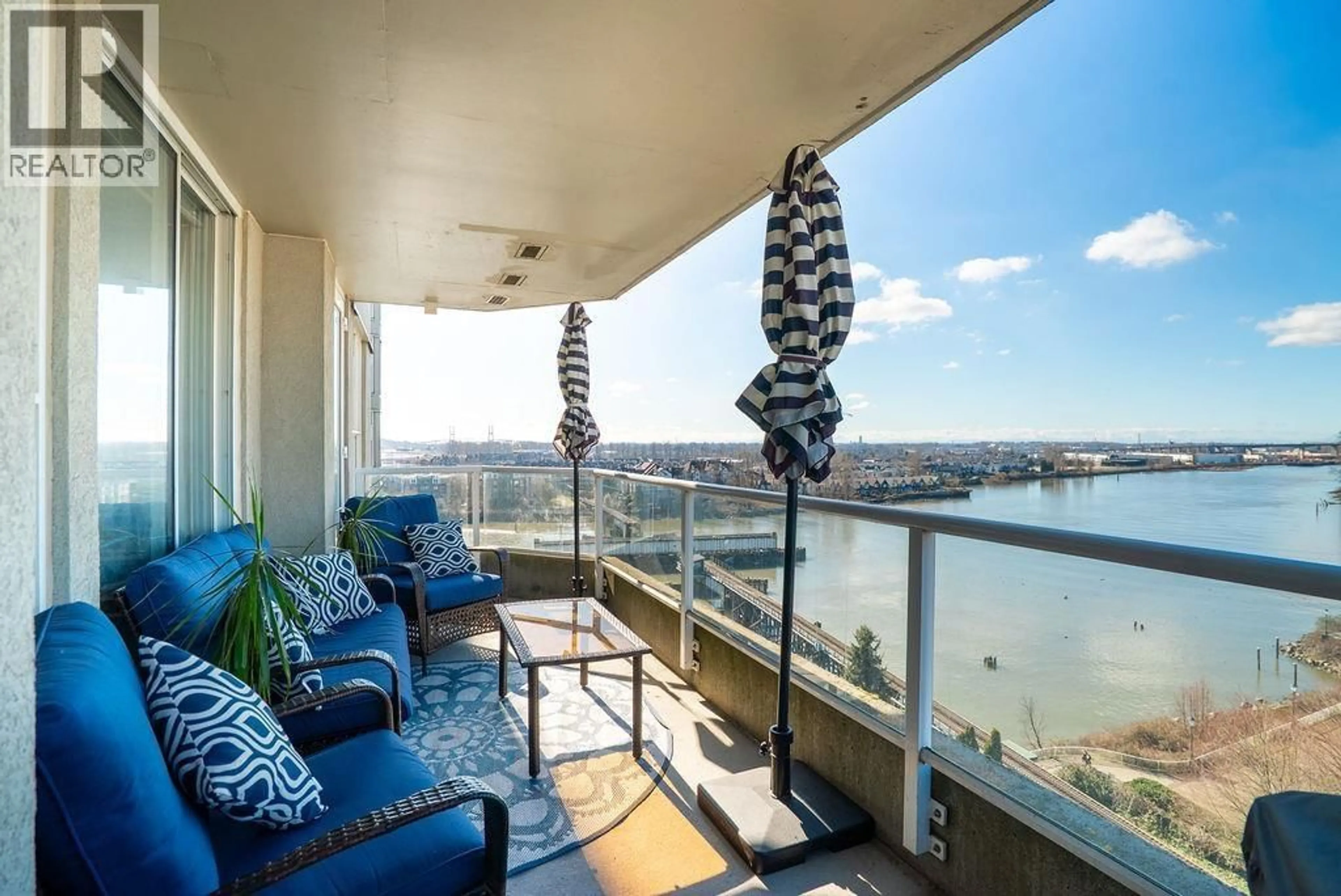 Balcony in the apartment, water/lake/river/ocean view for 1206 - 1250 QUAYSIDE DRIVE, New Westminster British Columbia V3M6E2