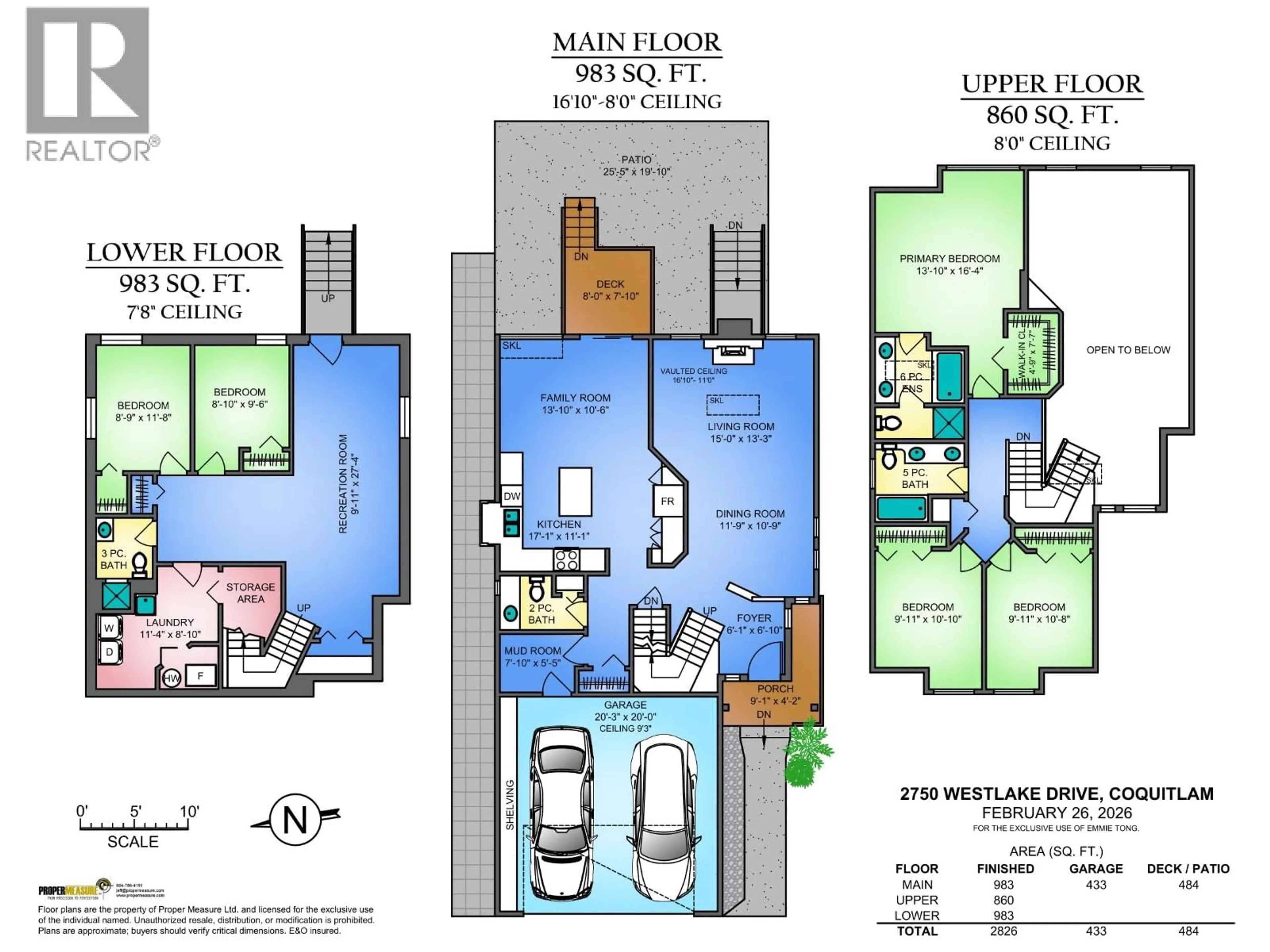 Floor plan for 2750 WESTLAKE DRIVE, Coquitlam British Columbia V3C5J7