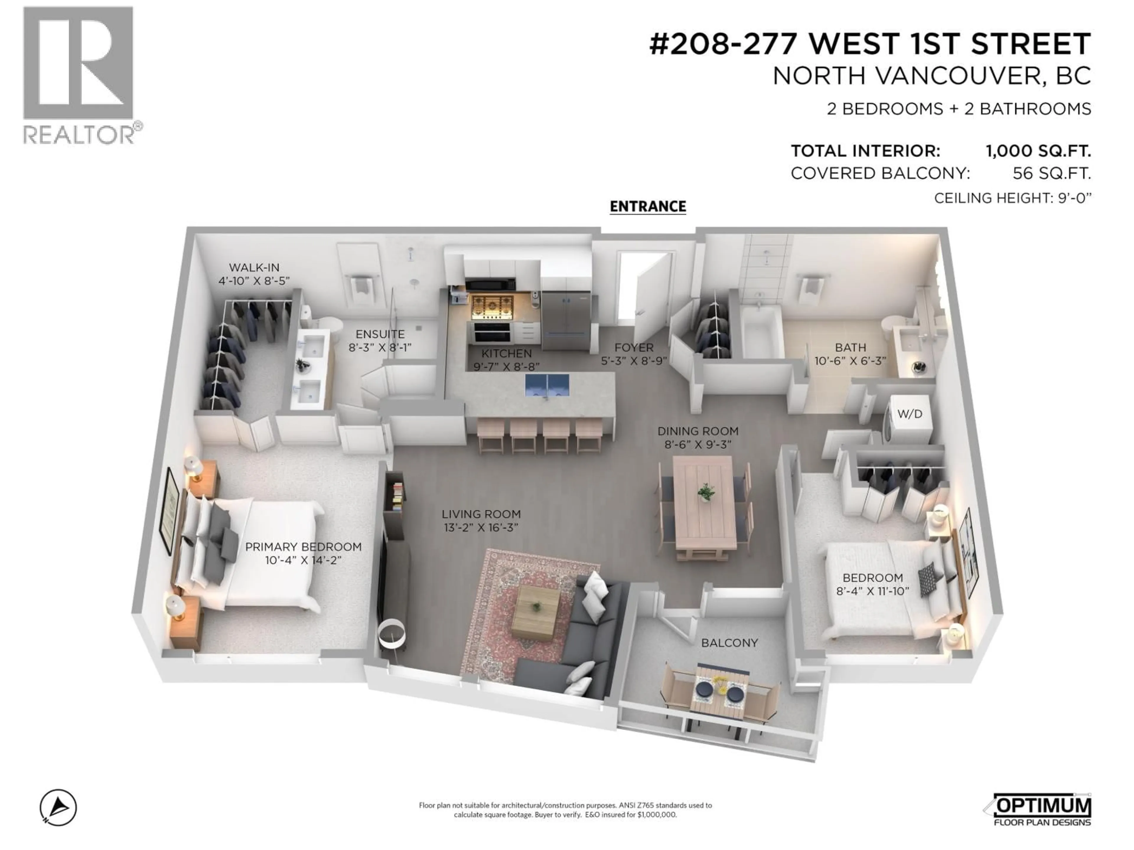Floor plan for 208 - 277 1ST STREET, North Vancouver British Columbia V7M0E8