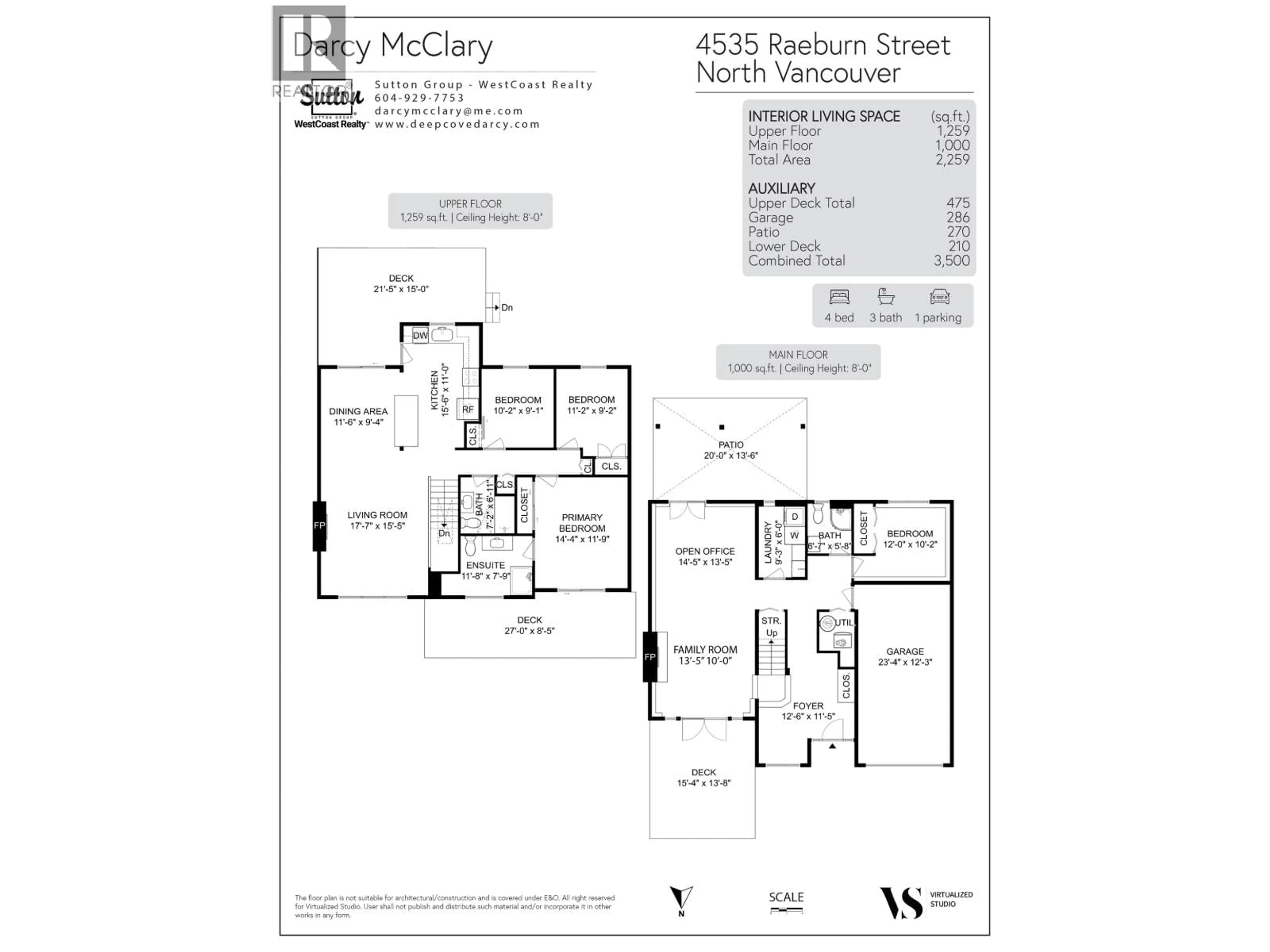 Floor plan for 4535 RAEBURN STREET, North Vancouver British Columbia V7G1R5