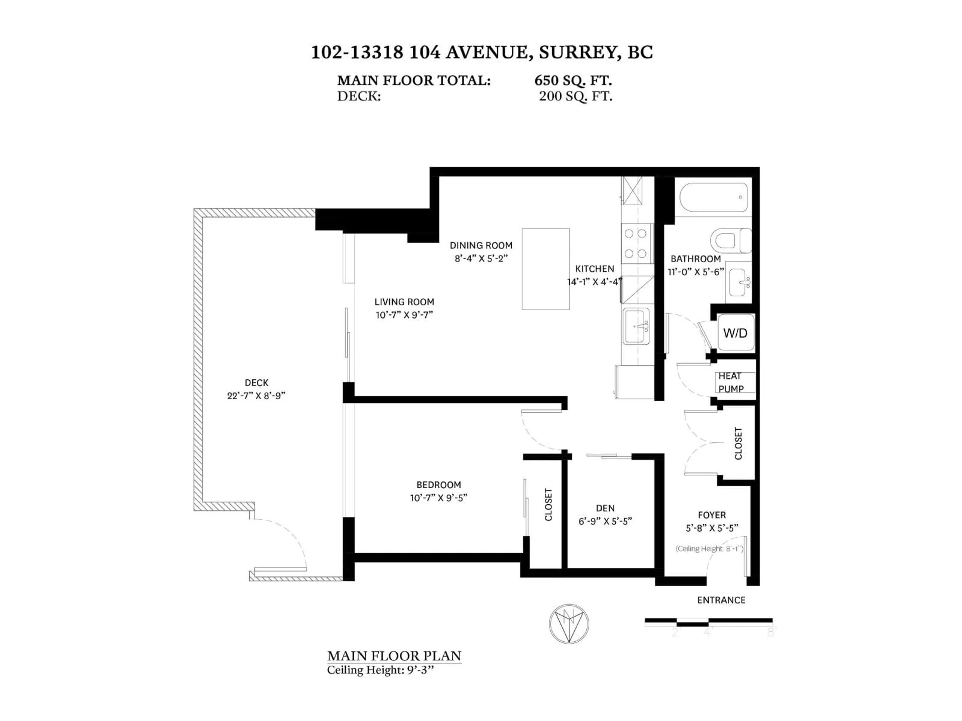 Floor plan for 102 - 13318 104 AVENUE, Surrey British Columbia V3T0R2