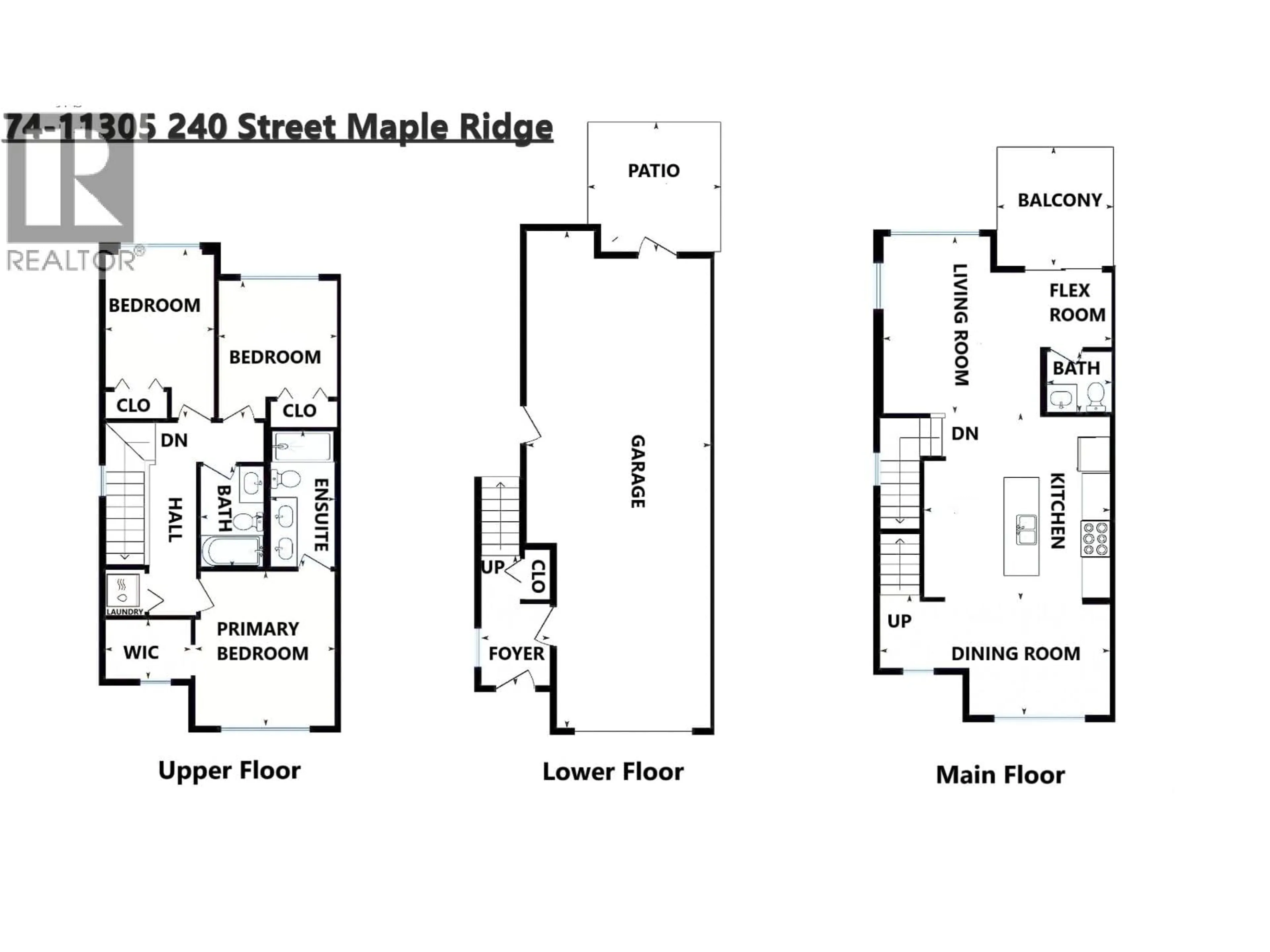 Floor plan for 74 - 11305 240 STREET, Maple Ridge British Columbia V2W0J1
