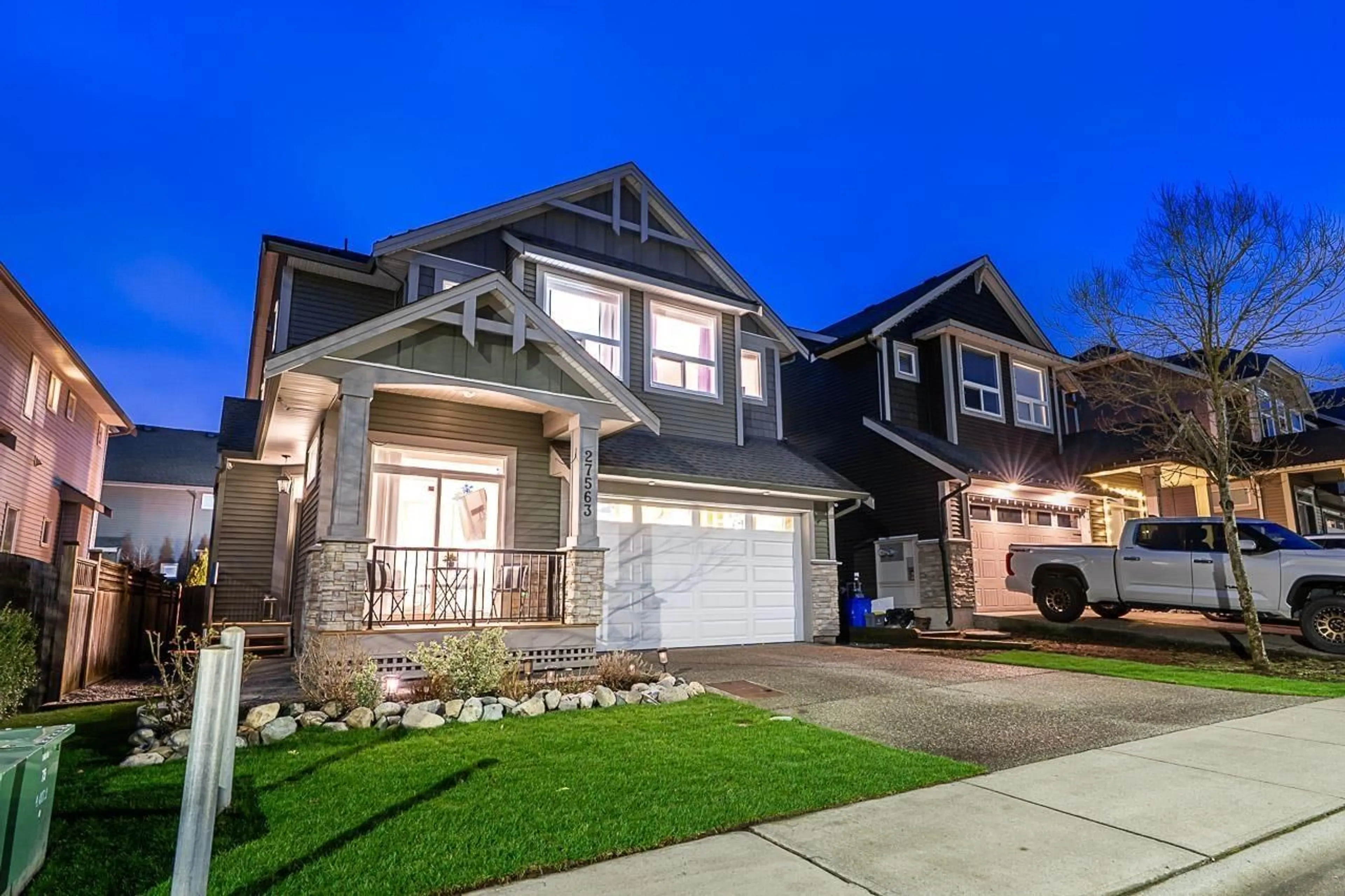 Home with vinyl exterior material, street for 27563 27A AVENUE, Langley British Columbia V4W0C4