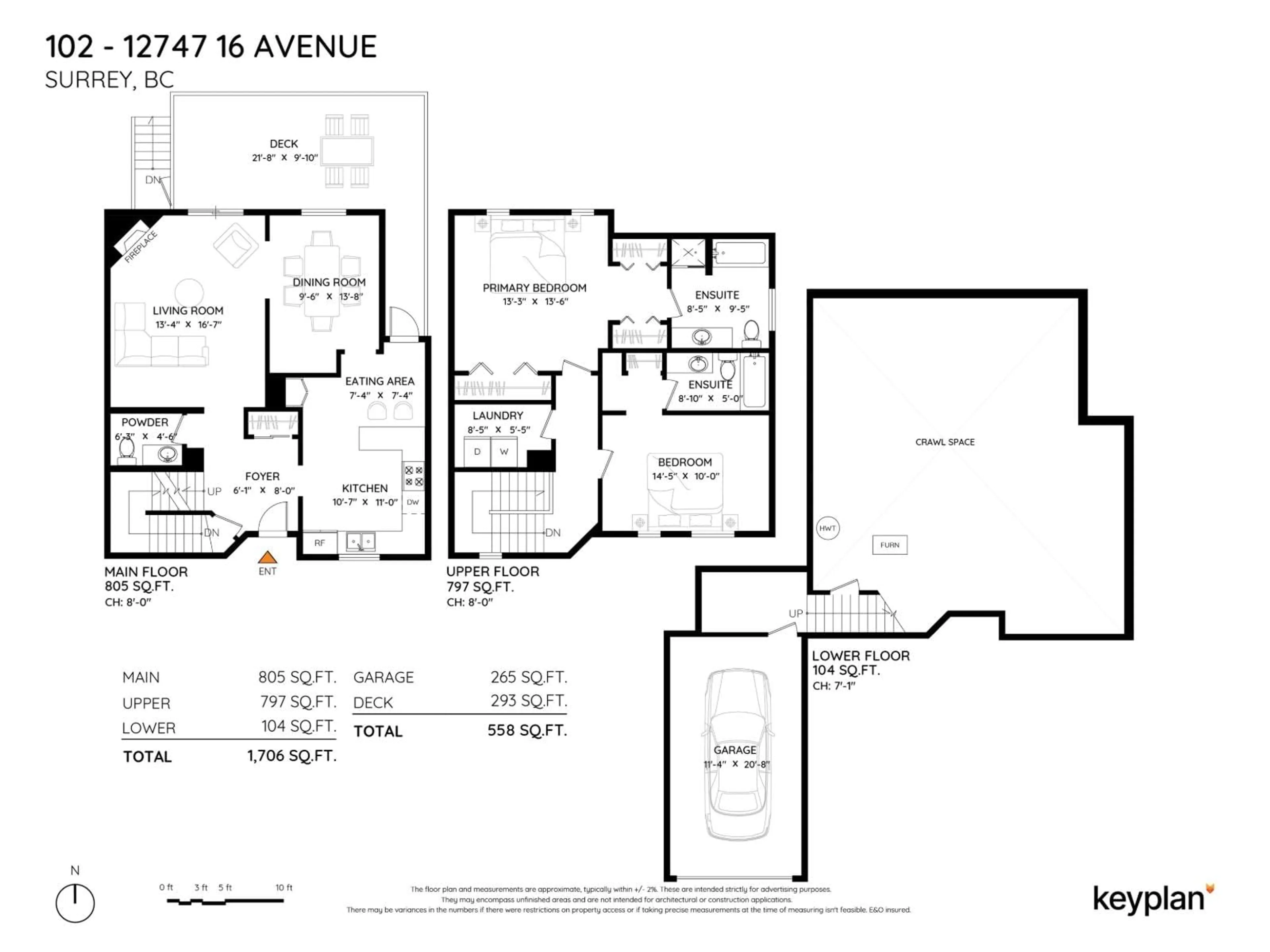 Floor plan for 102 - 12747 16 AVENUE, Surrey British Columbia V4A1N2
