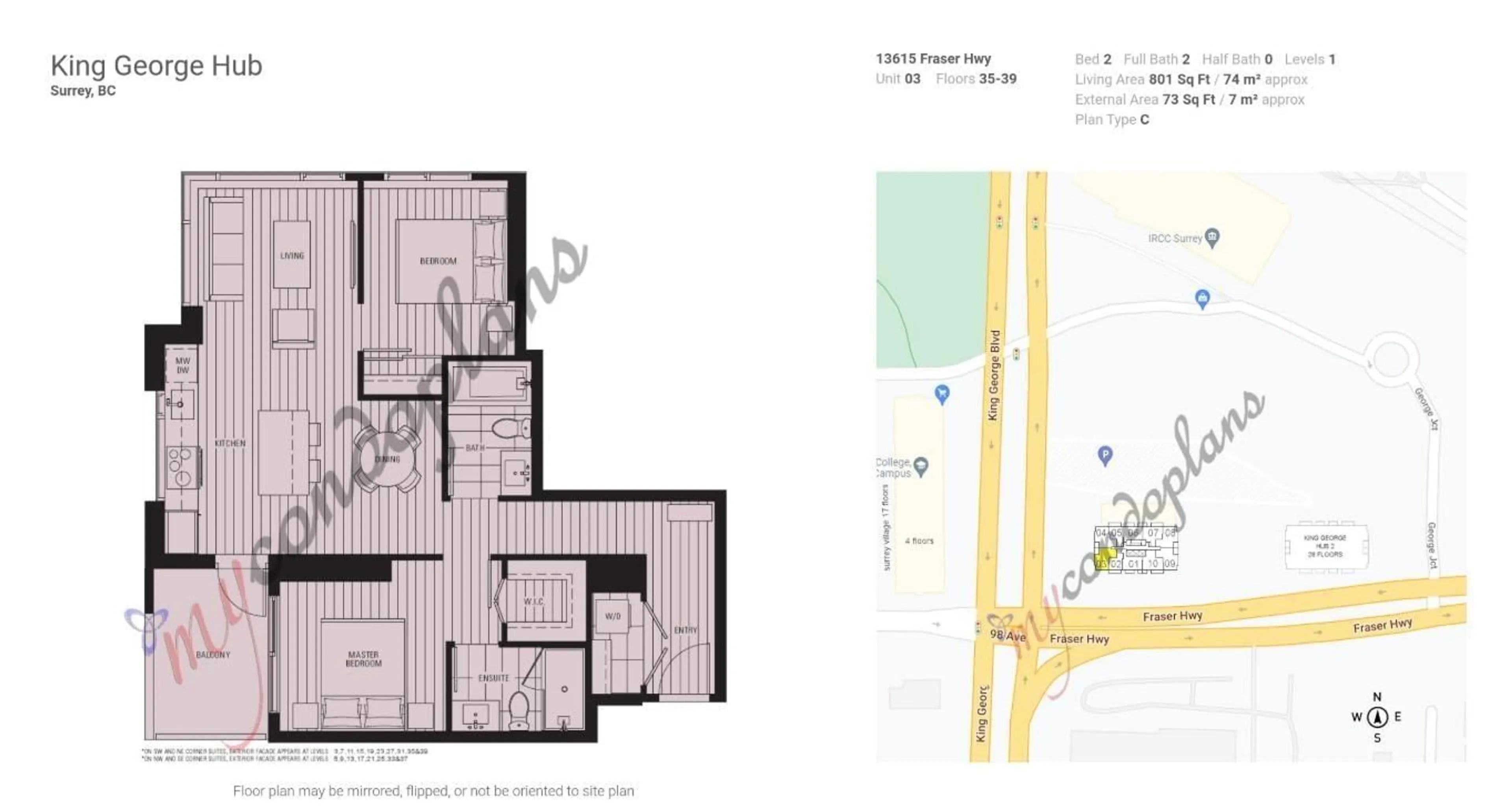 Floor plan for 3803 - 13615 FRASER HIGHWAY, Surrey British Columbia V3T0P7