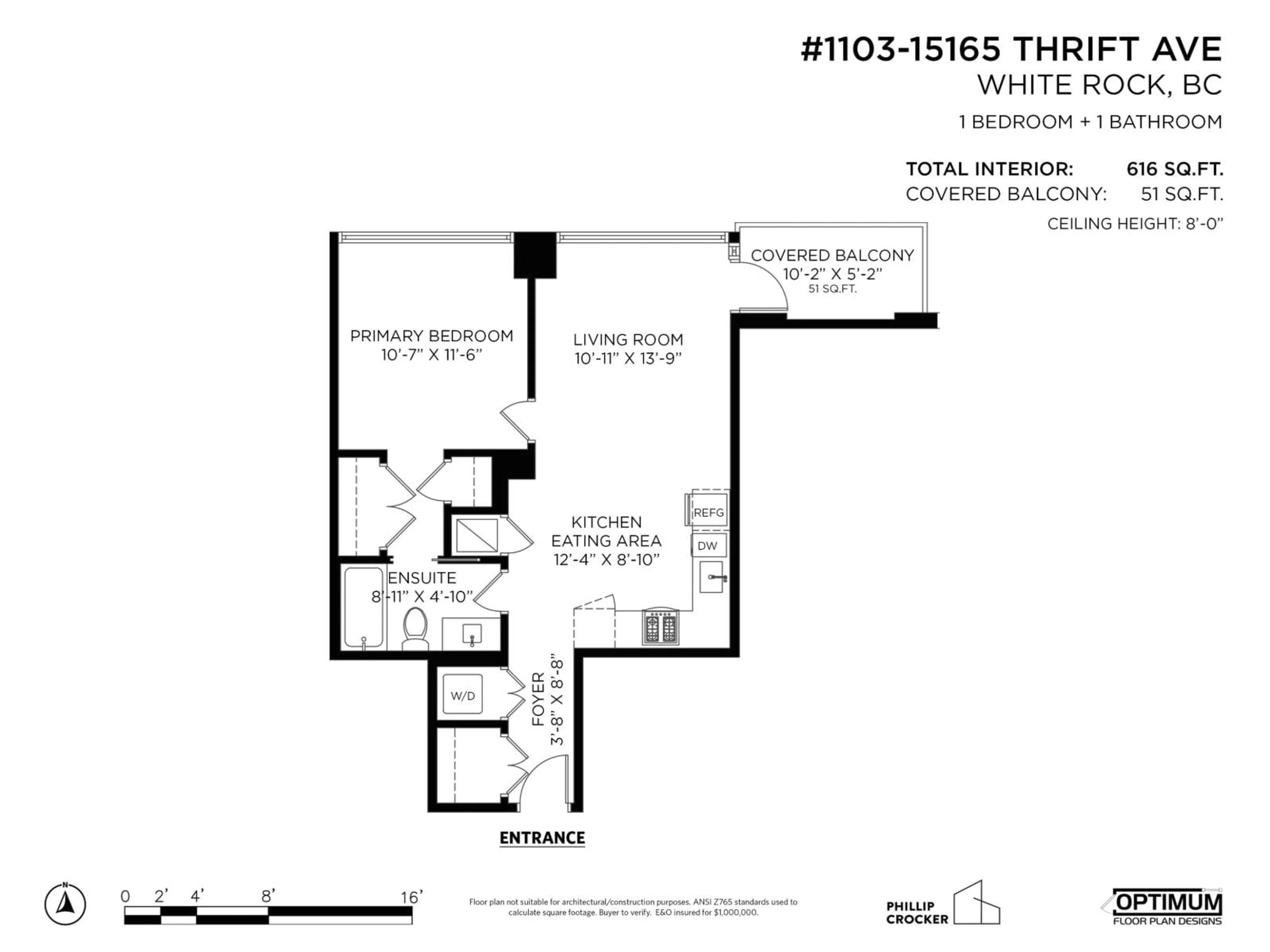 Floor plan for 1103 - 15165 THRIFT AVENUE, White Rock British Columbia V4B3Z4