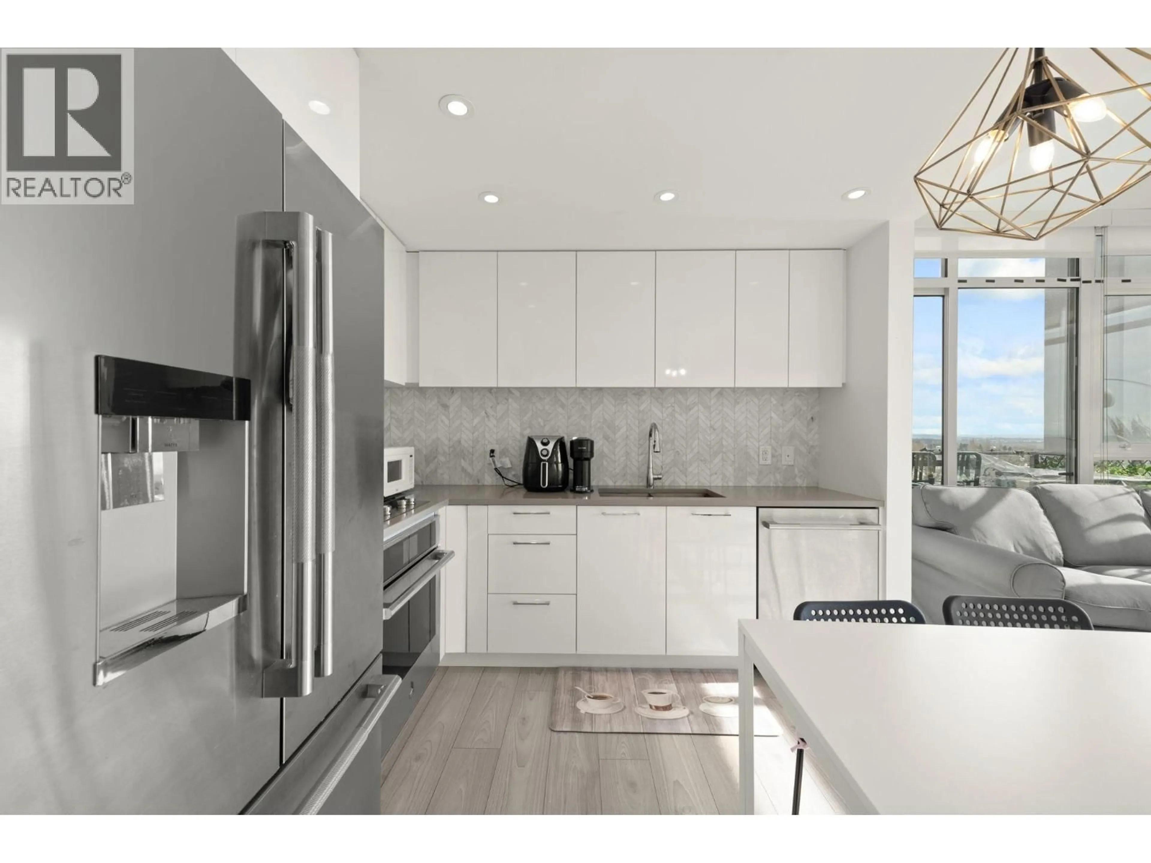 Contemporary kitchen, ceramic/tile floor for 1405 - 3581 KENT AVENUE NORTH, Vancouver British Columbia V5S0H6