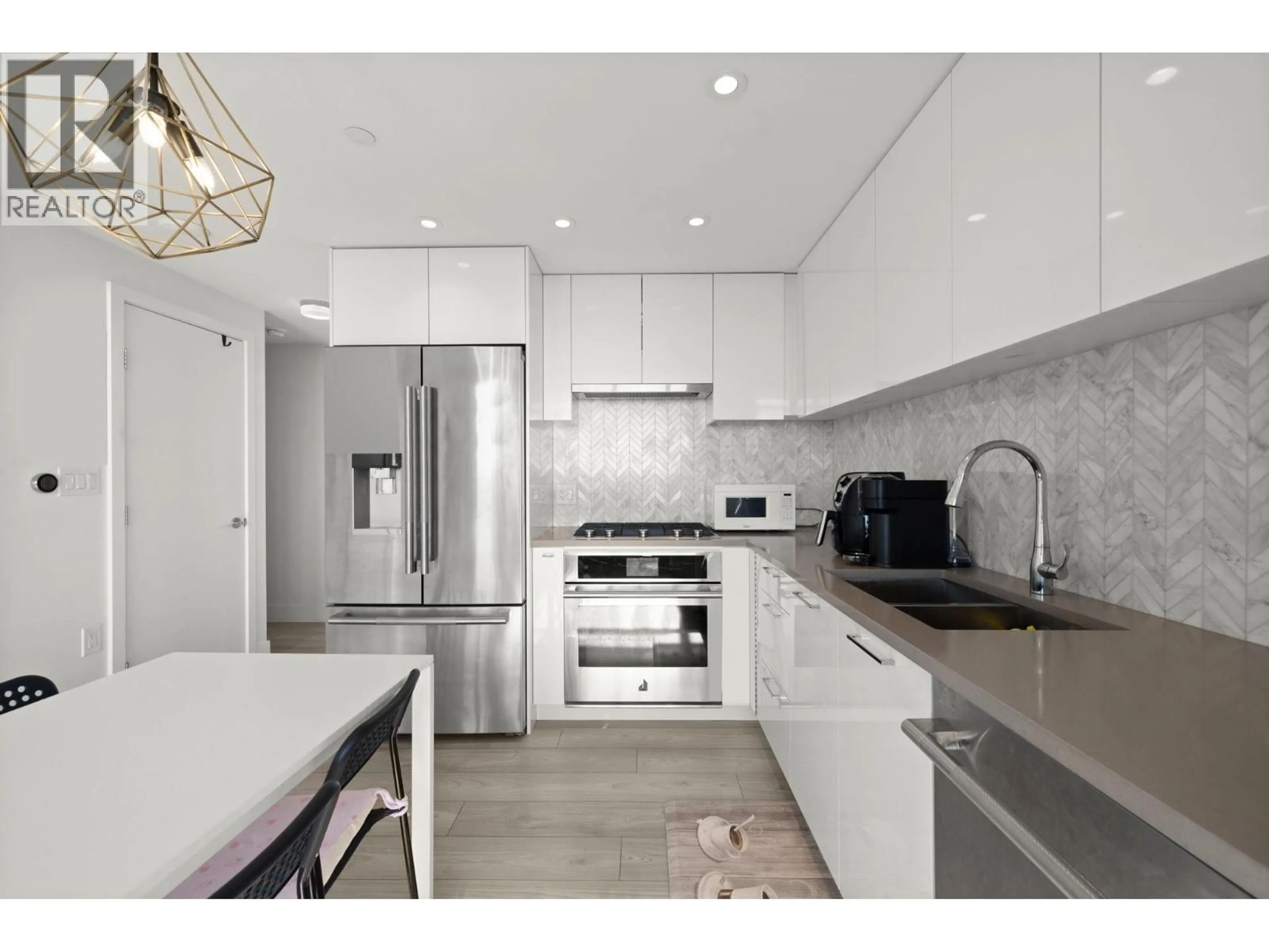 Contemporary kitchen, ceramic/tile floor for 1405 - 3581 KENT AVENUE NORTH, Vancouver British Columbia V5S0H6