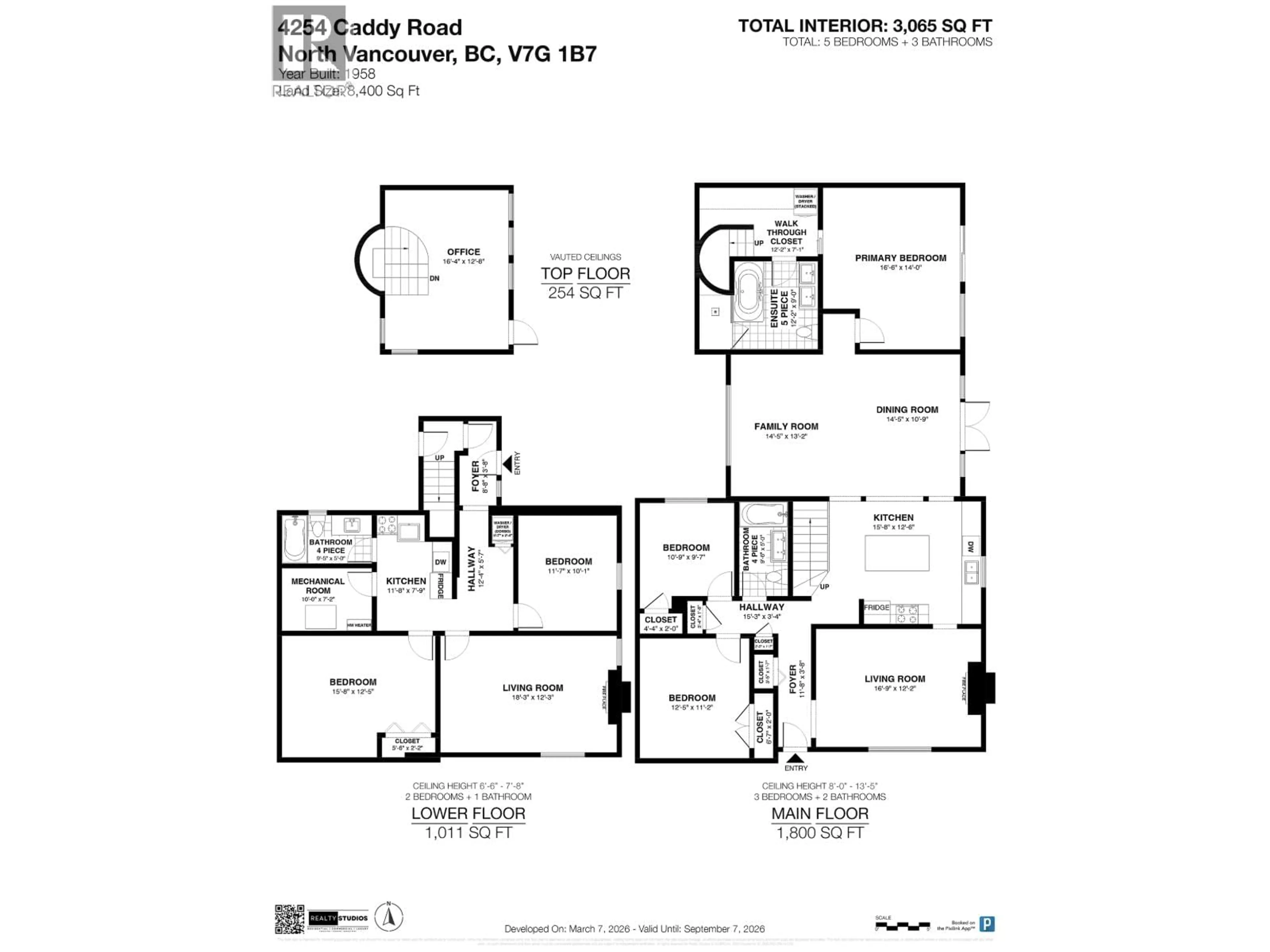 Floor plan for 4254 CADDY ROAD, North Vancouver British Columbia V7G1B7