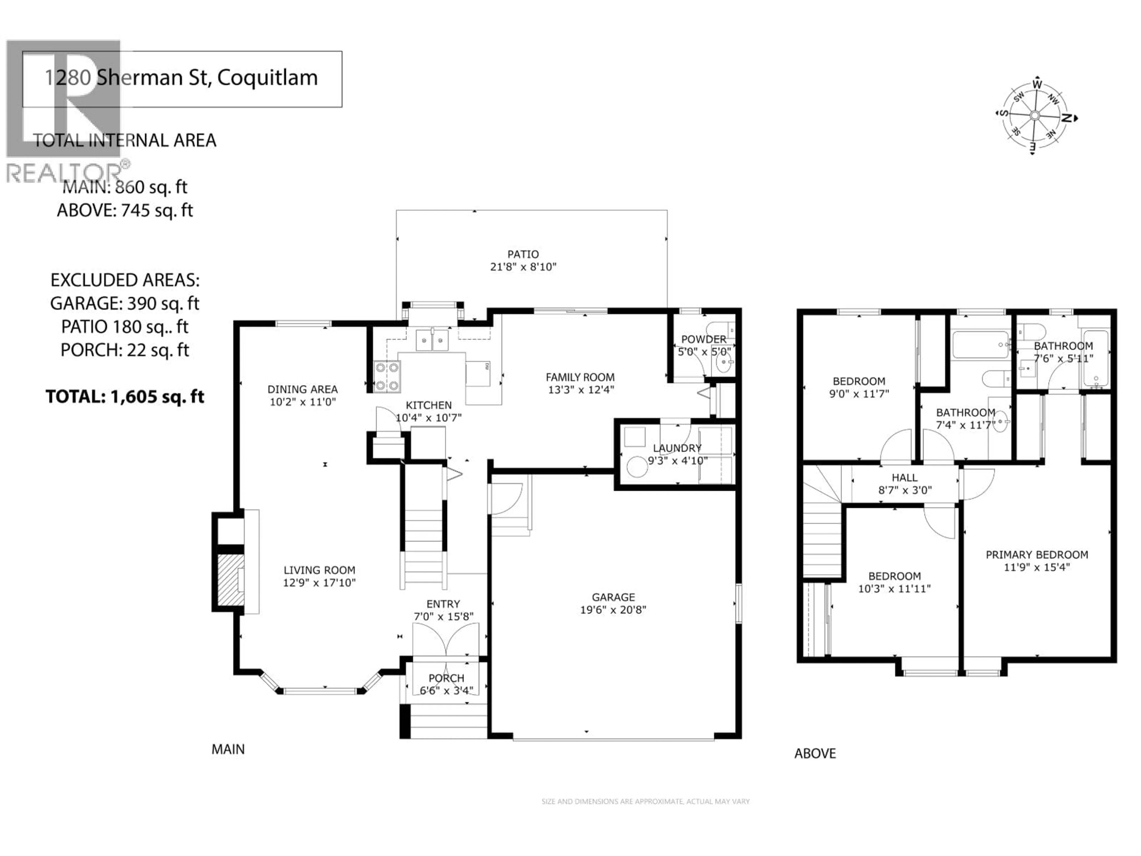 Floor plan for 1280 SHERMAN STREET, Coquitlam British Columbia V3B6L7