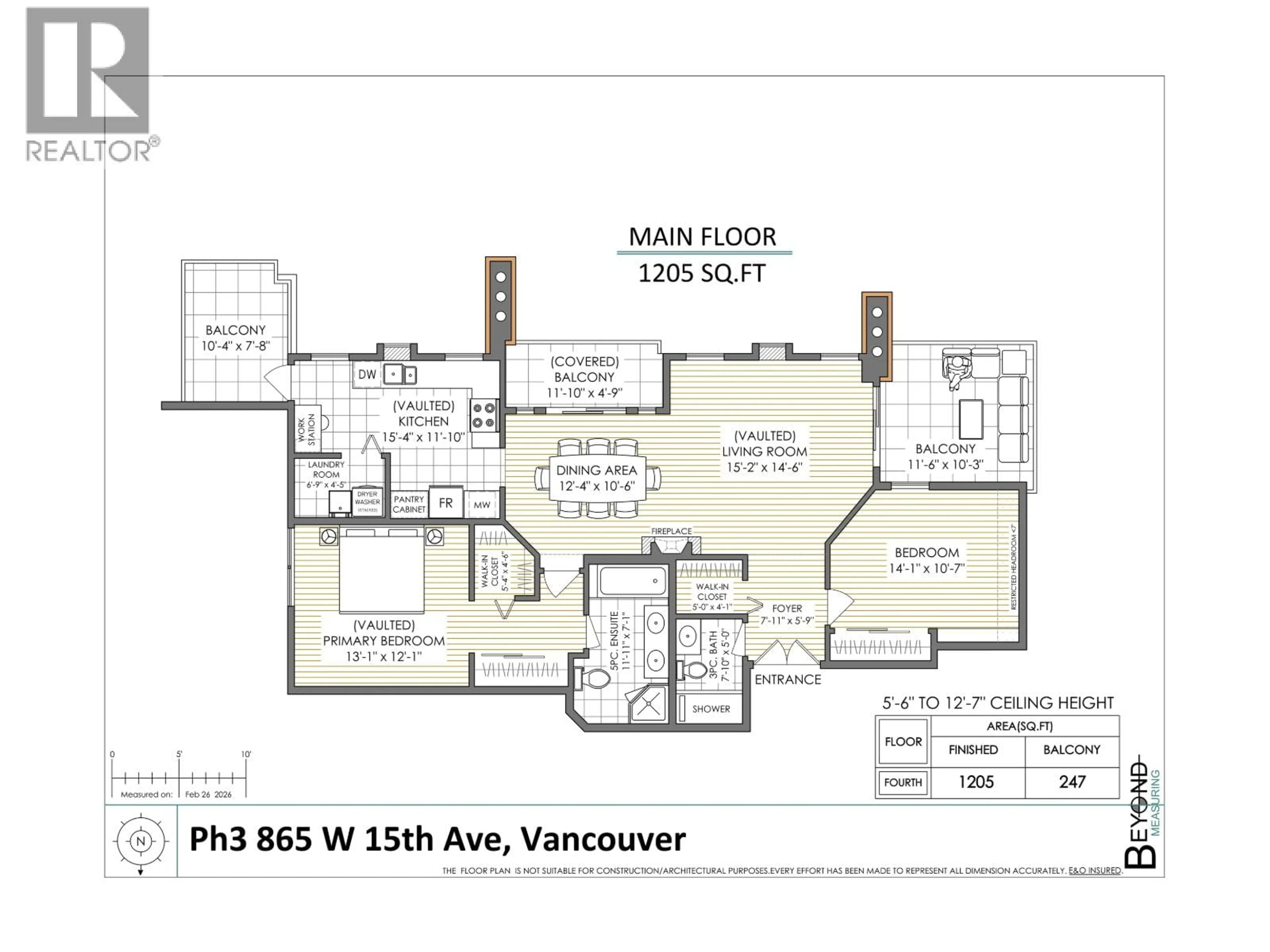 Floor plan for PH3 - 865 15 AVENUE, Vancouver British Columbia V5Z1R8