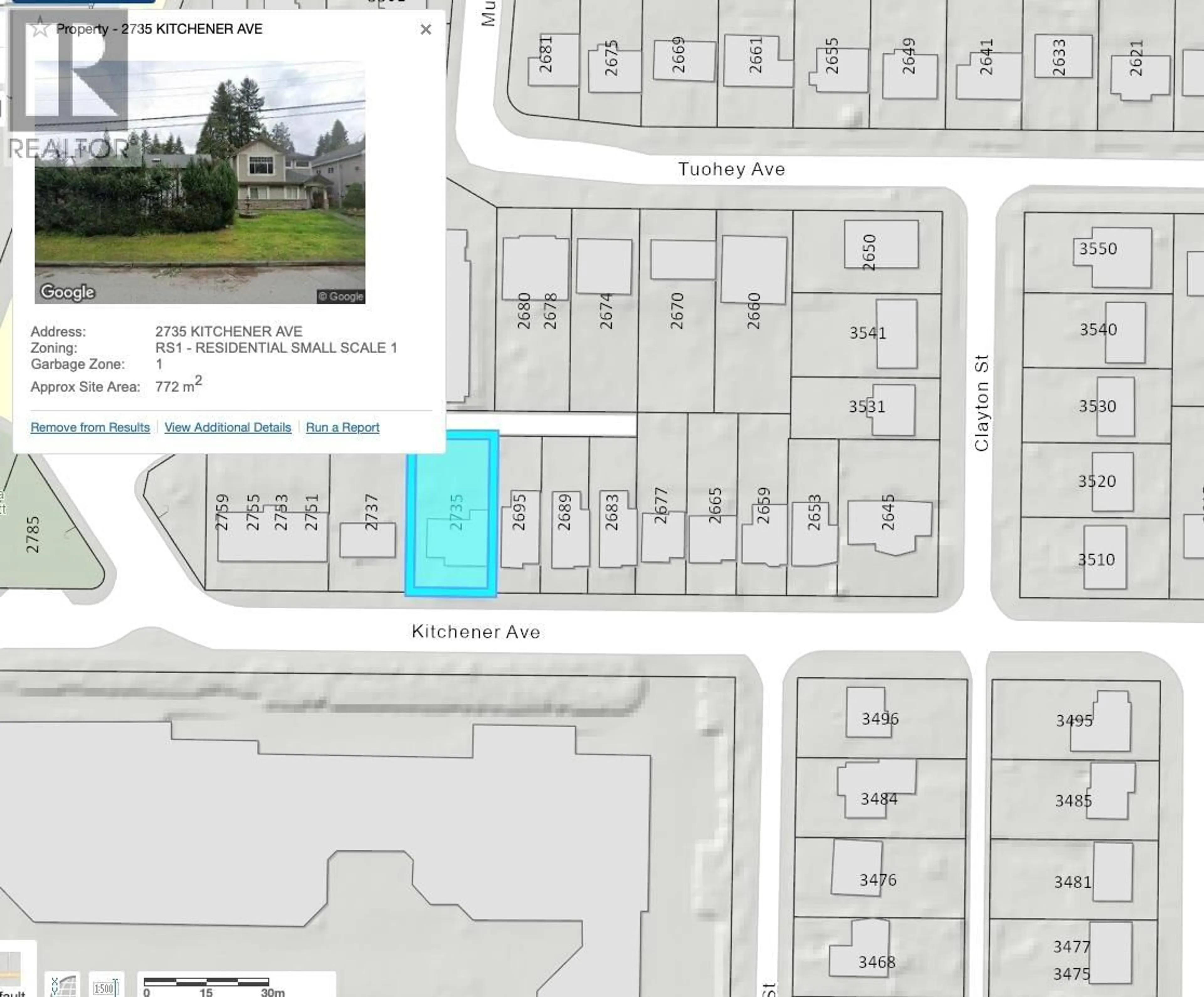 Picture of a map for 2735 KITCHENER AVENUE, Port Coquitlam British Columbia V3B2B7