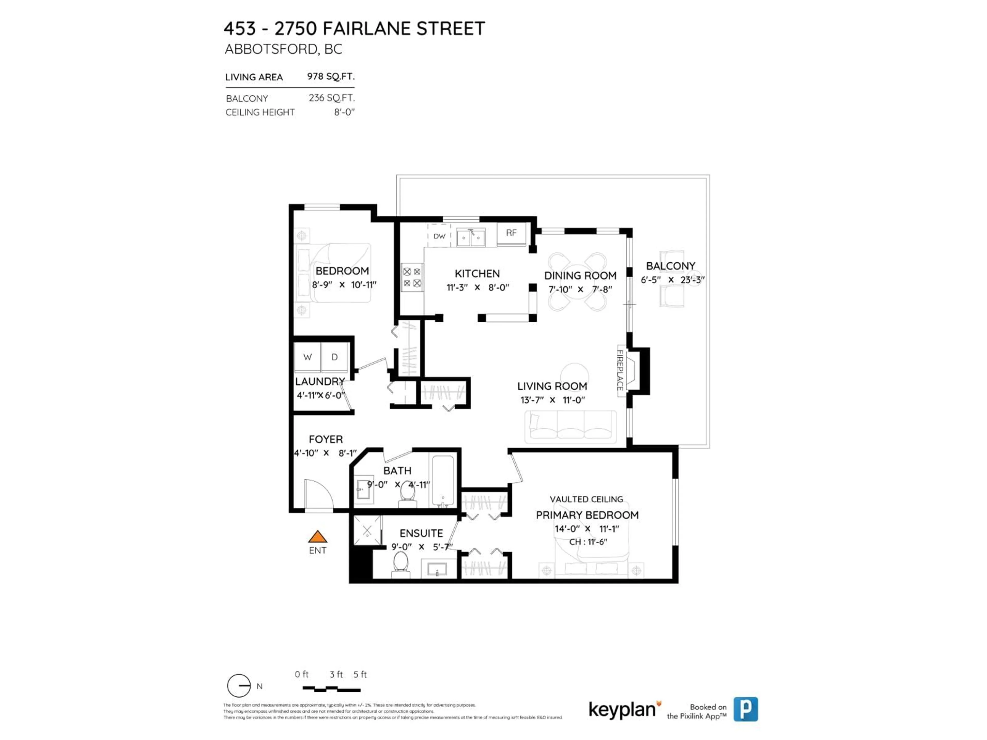 Floor plan for 453 - 2750 FAIRLANE STREET, Abbotsford British Columbia V2S7K9