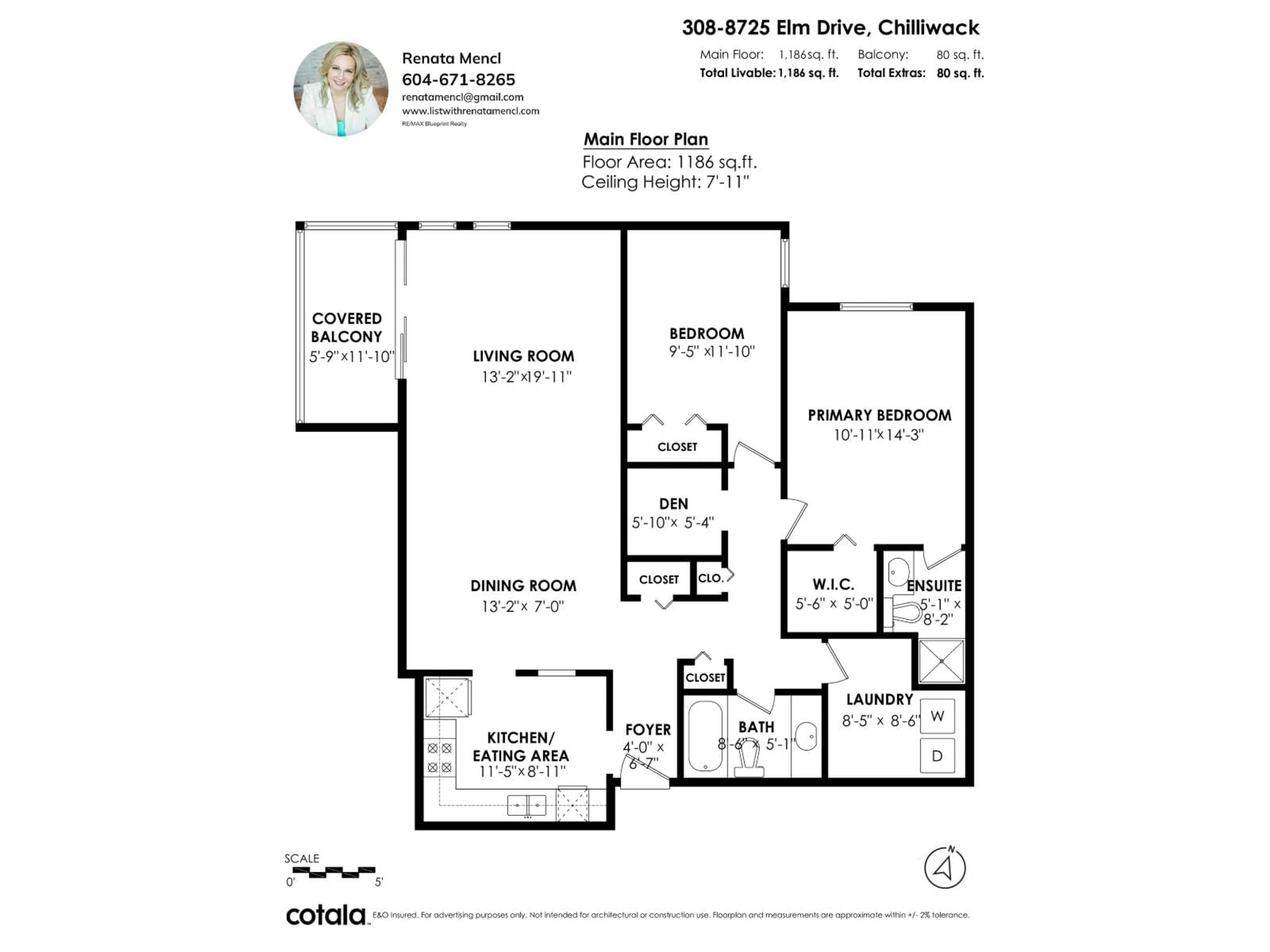 Floor plan for 308 - 8725 ELM DRIVE, Chilliwack British Columbia V2P4Y3