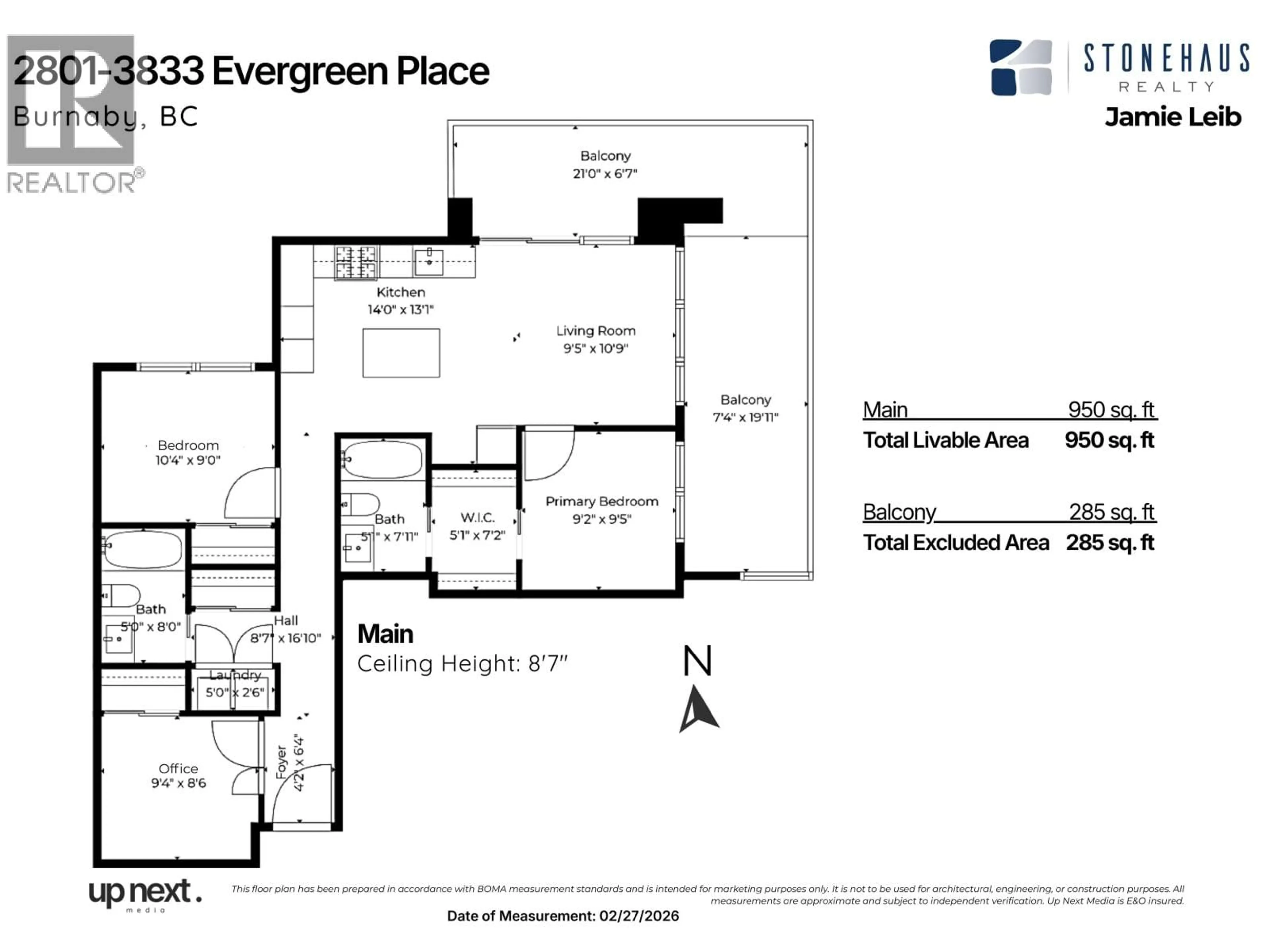 Floor plan for 2801 - 3833 EVERGREEN PLACE, Burnaby British Columbia V3J0M2