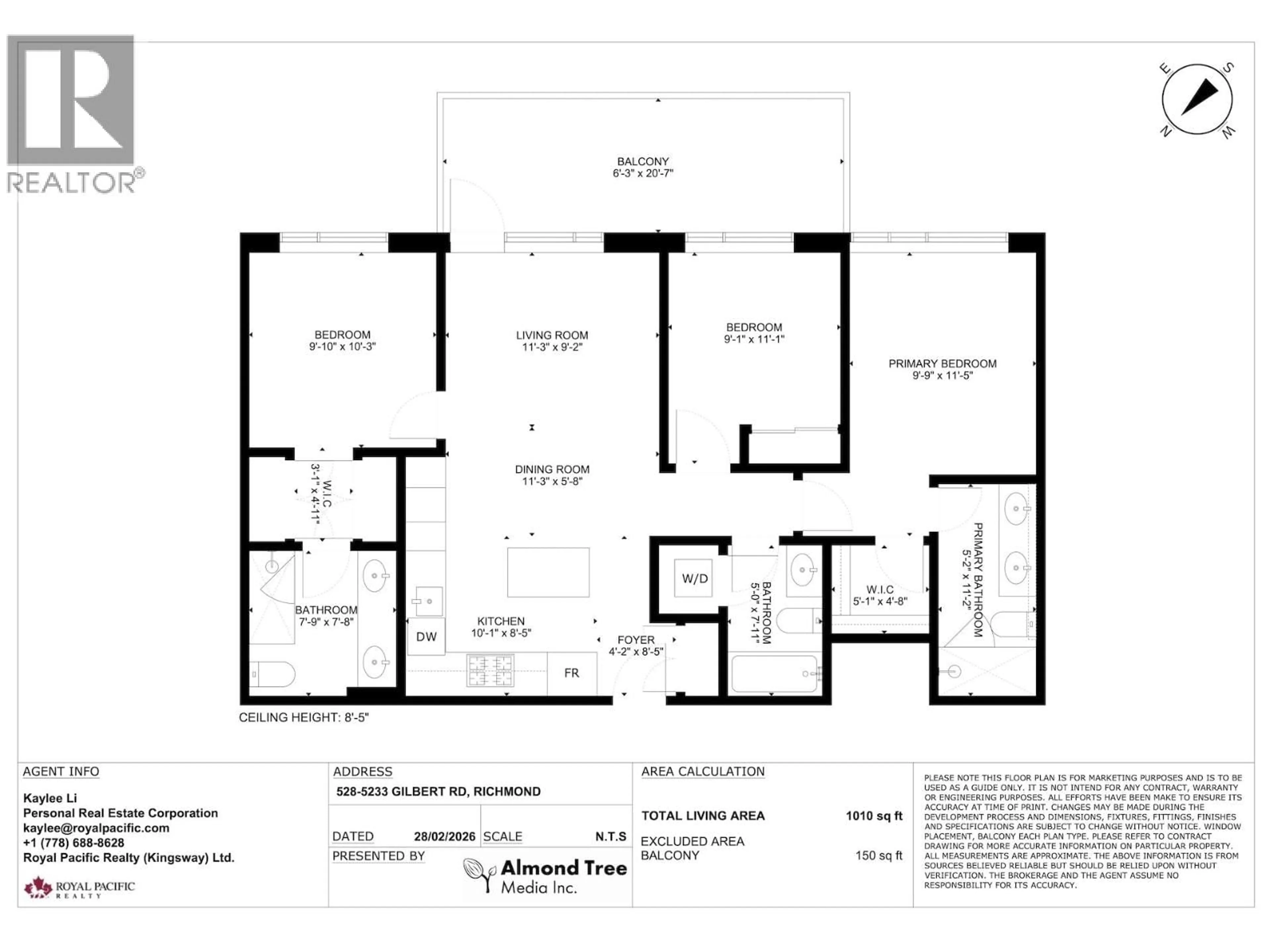 Floor plan for 528 - 5233 GILBERT ROAD, Richmond British Columbia V7C0B3