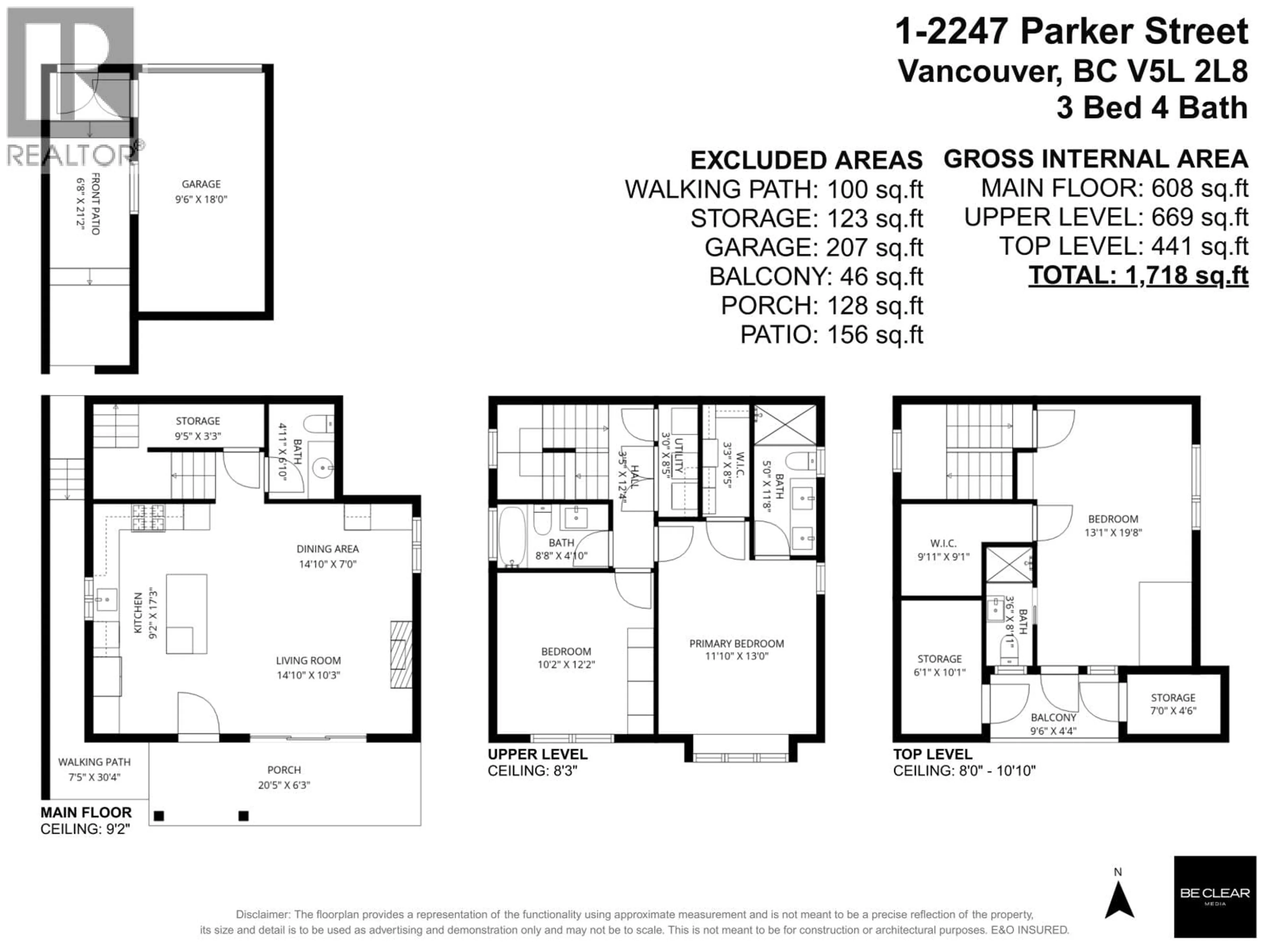 Floor plan for 1 - 2247 PARKER STREET, Vancouver British Columbia V5L2L8