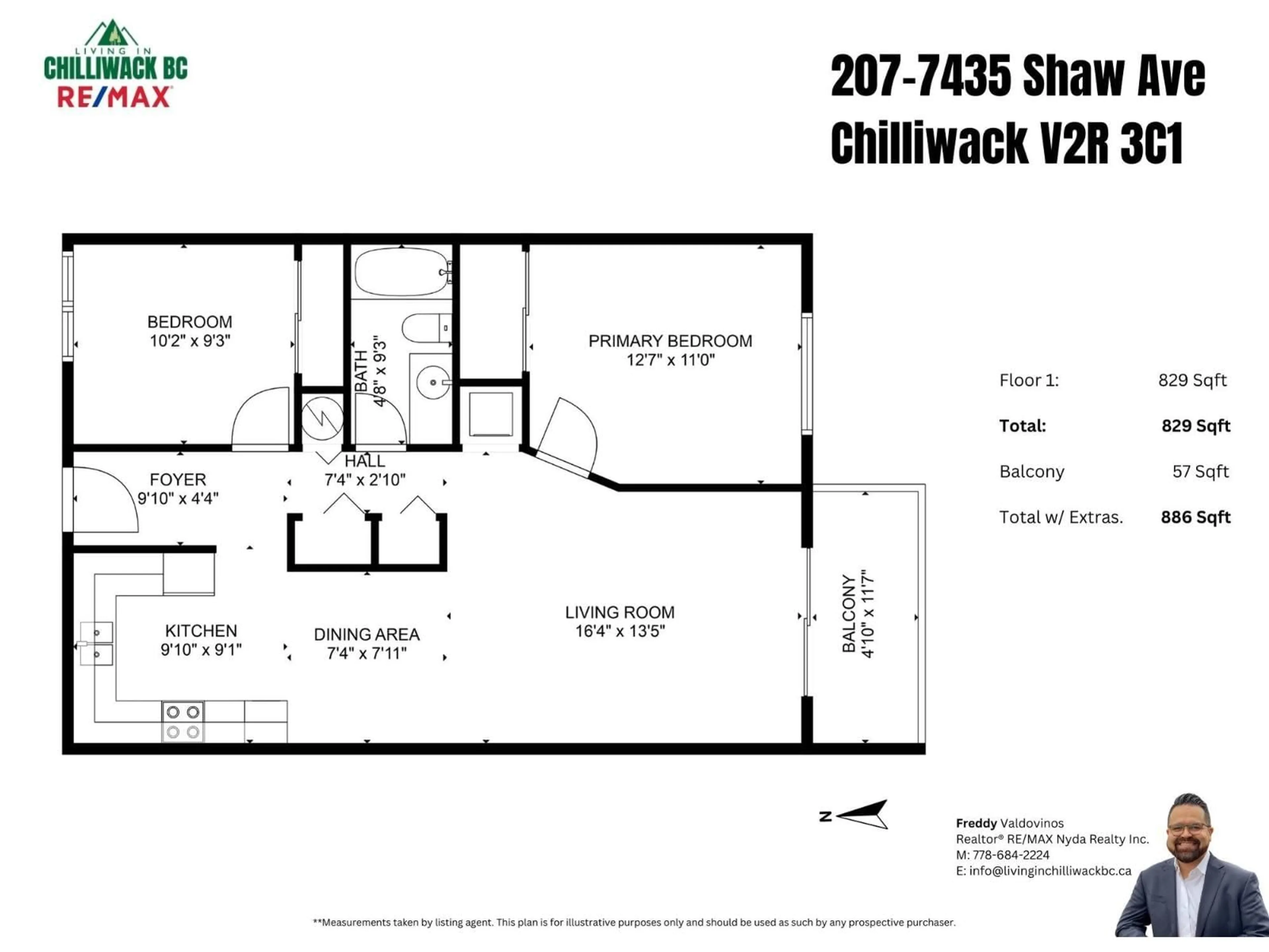 Floor plan for 207 - 7435 SHAW AVENUE, Chilliwack British Columbia V2R3C1