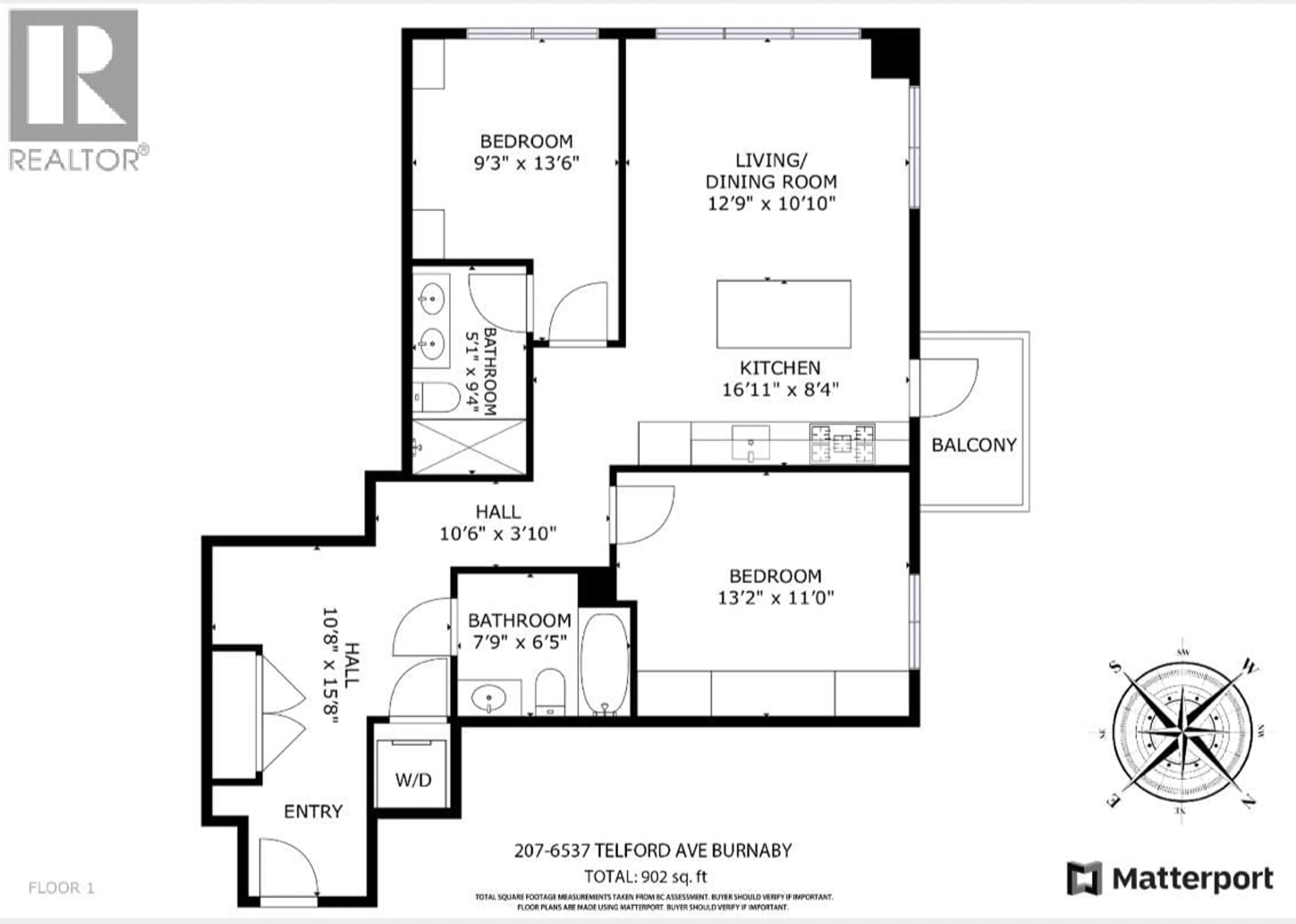 Floor plan for 207 - 6537 TELFORD AVENUE, Burnaby British Columbia V5H0K9