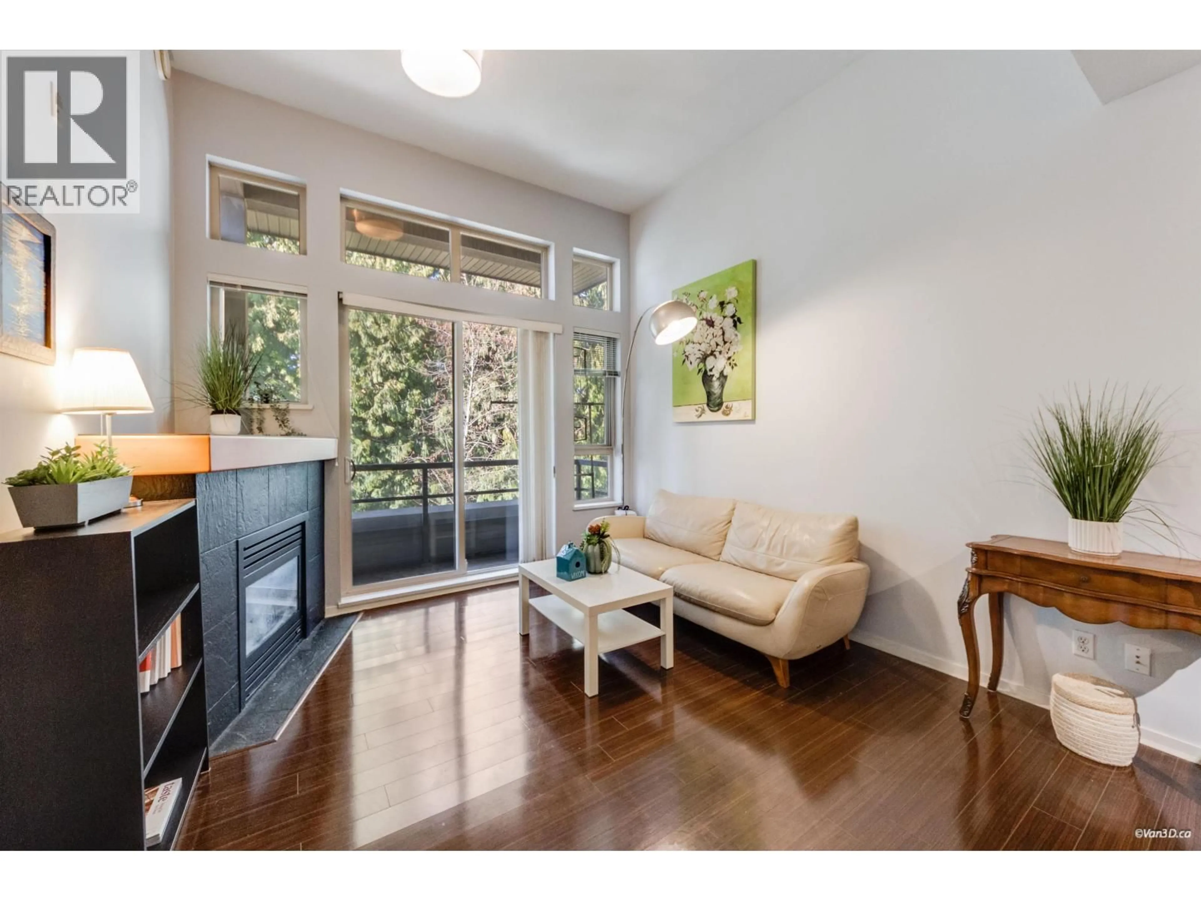 Living room with furniture, unknown for 406 - 9329 UNIVERSITY CRESCENT, Burnaby British Columbia V5A4Y4