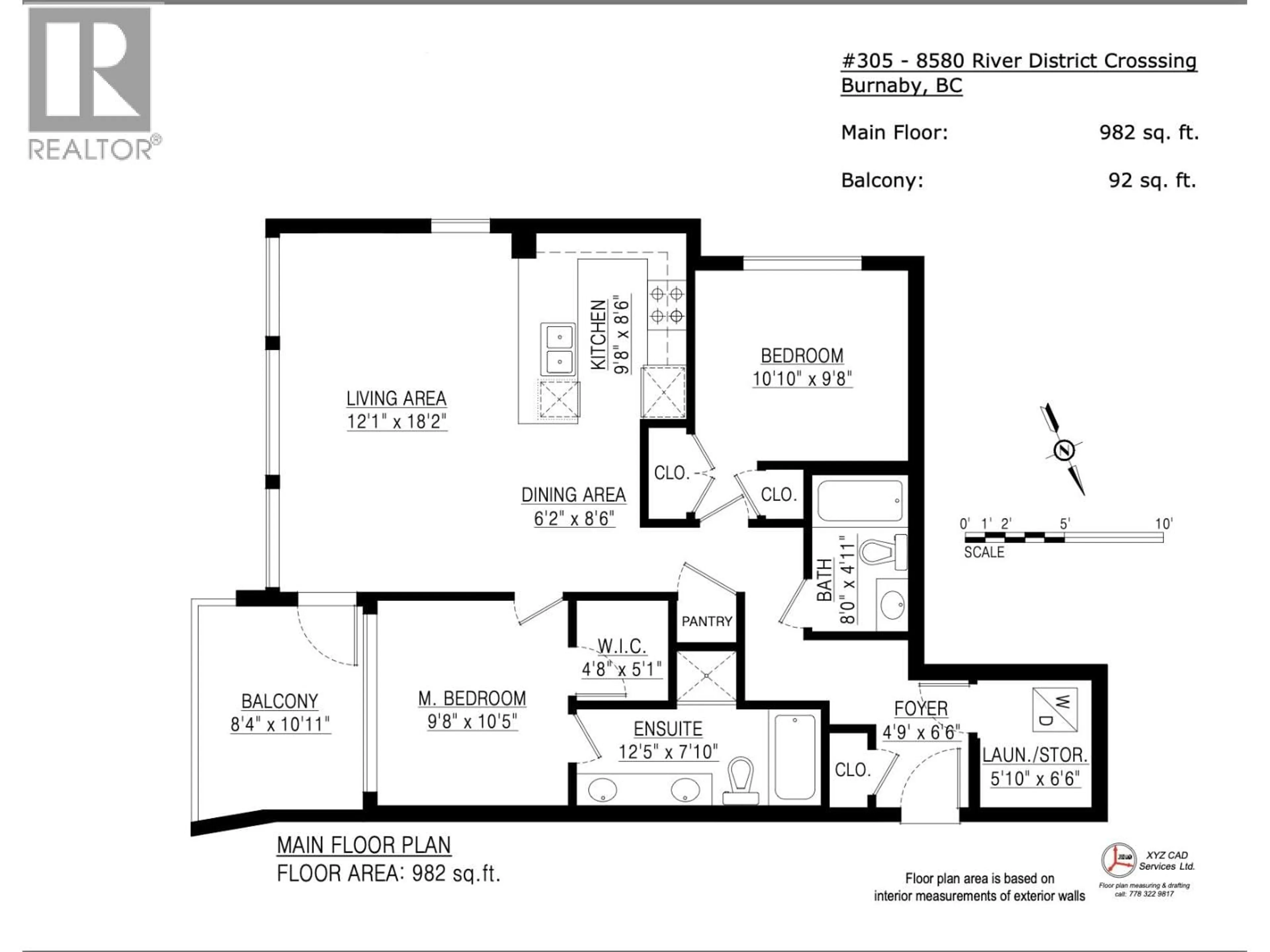 Floor plan for 305 - 8580 RIVER DISTRICT CROSSING, Vancouver British Columbia V5S0B9