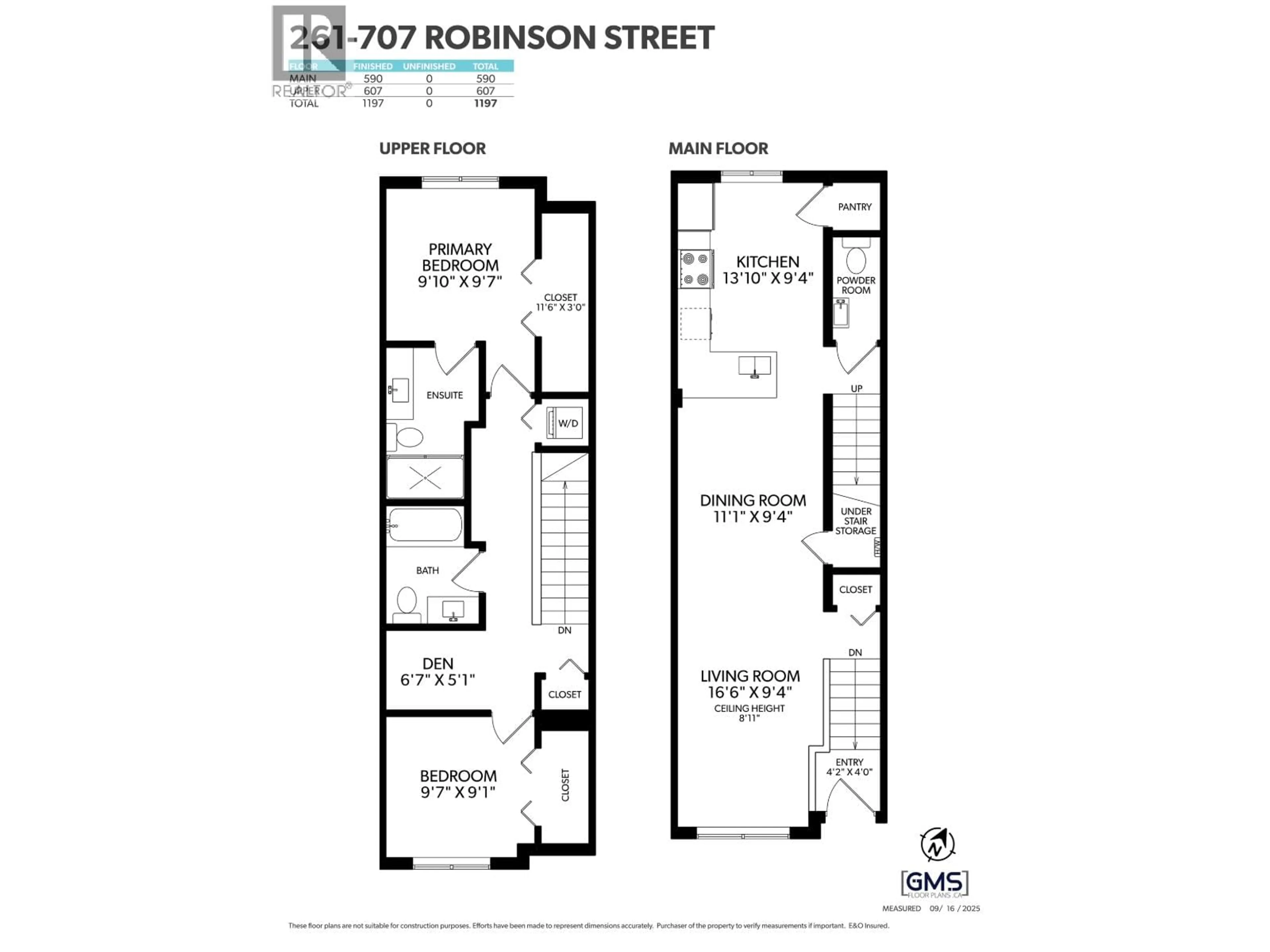 Floor plan for 261 - 720 ROBINSON STREET, Coquitlam British Columbia V3J0P9