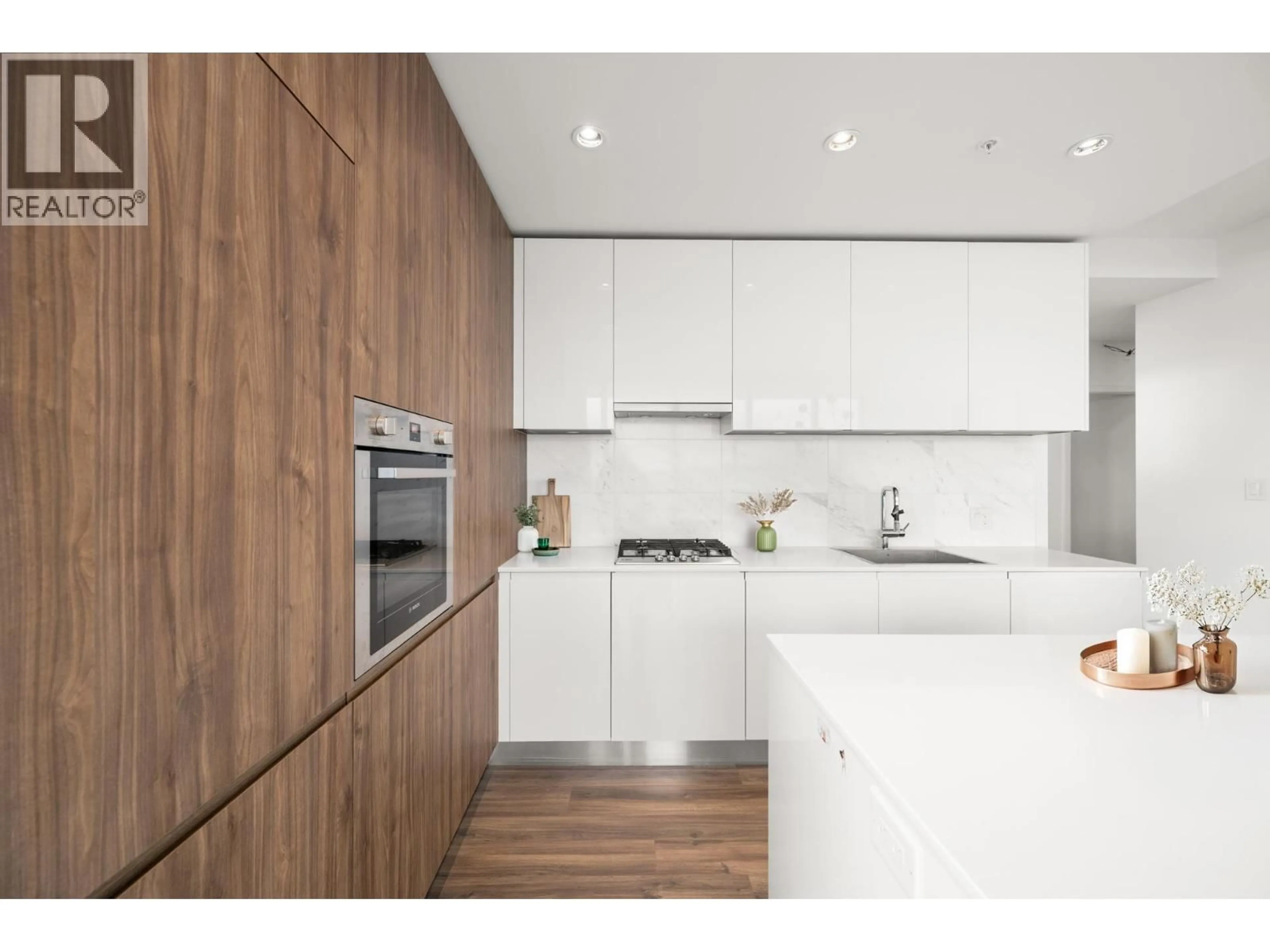 Contemporary kitchen, wood/laminate floor for 5102 - 4650 BRENTWOOD BOULEVARD, Burnaby British Columbia V5C0M3