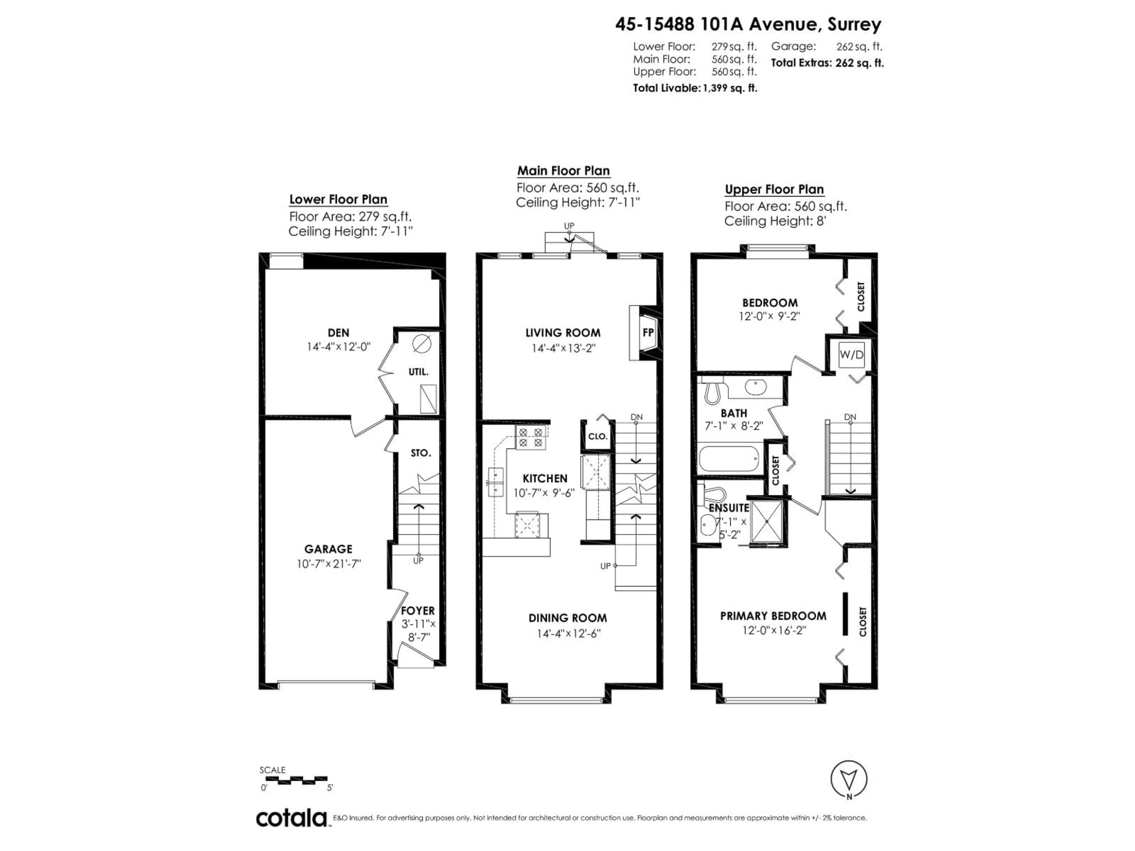 Floor plan for 45 - 15488 101A AVENUE, Surrey British Columbia V3R0Z8