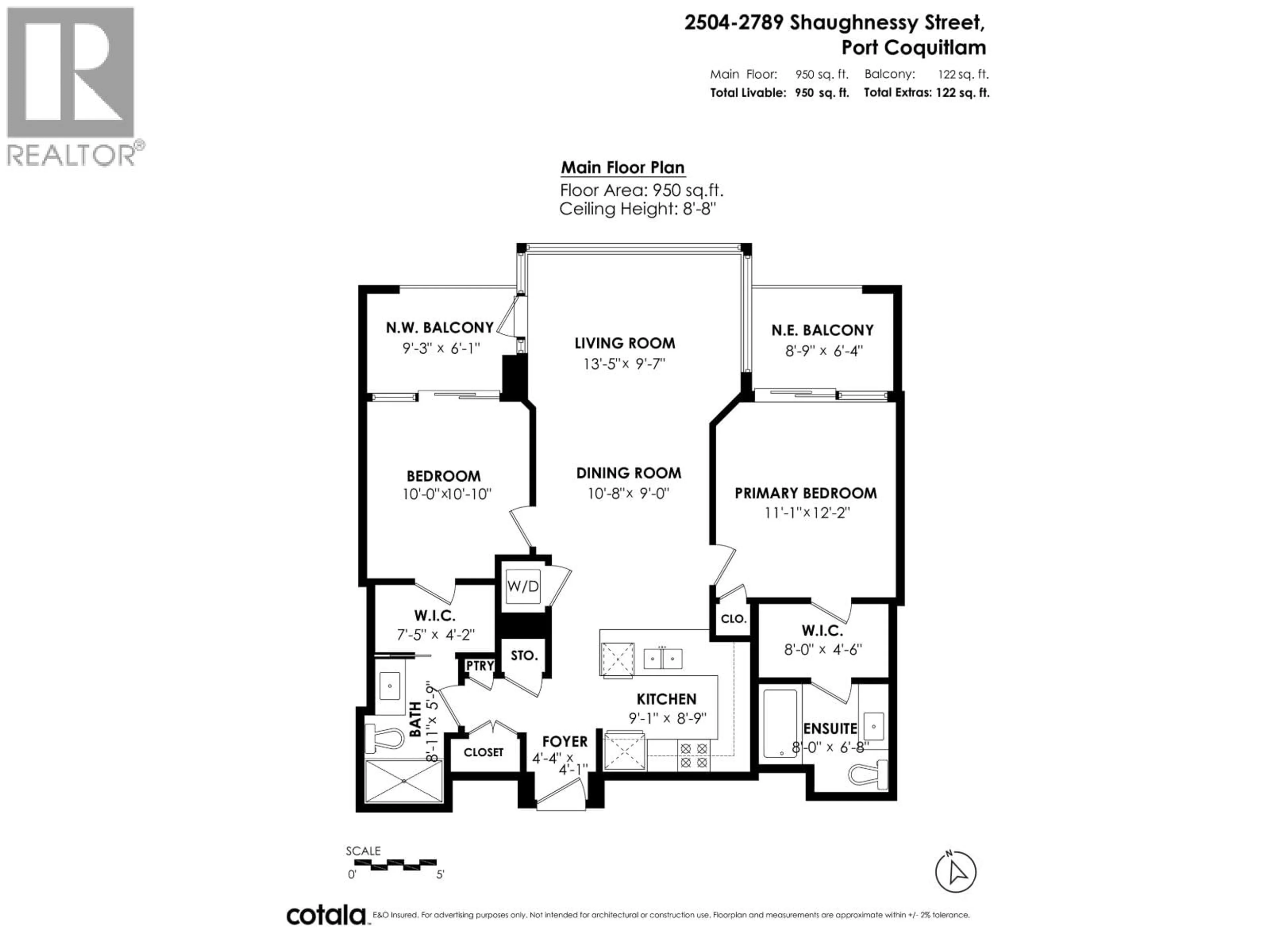 Floor plan for 2504 - 2789 SHAUGHNESSY STREET, Port Coquitlam British Columbia V3C0C3