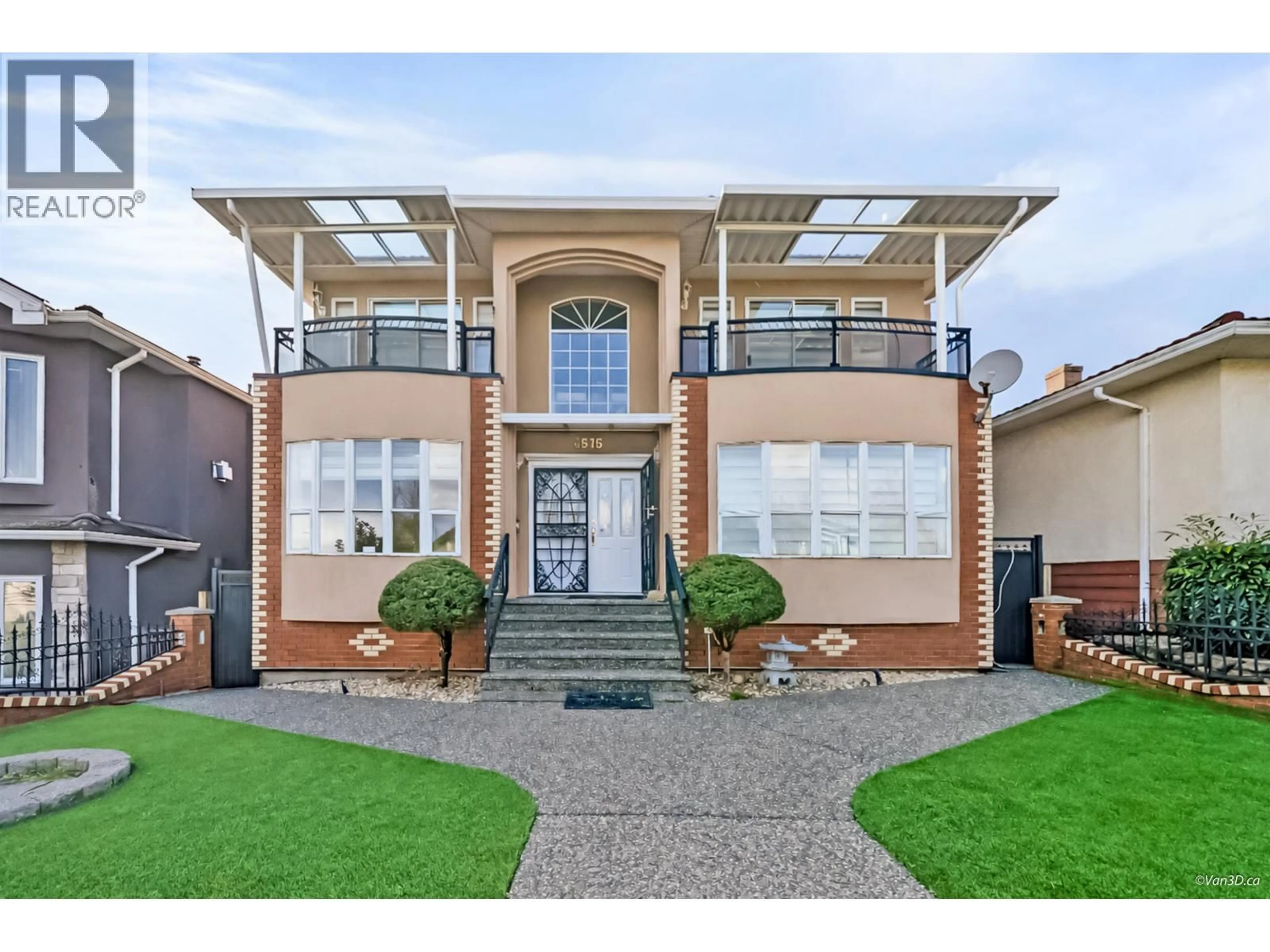 Home with brick exterior material, street for 6575 RALEIGH STREET, Vancouver British Columbia V5S2W9