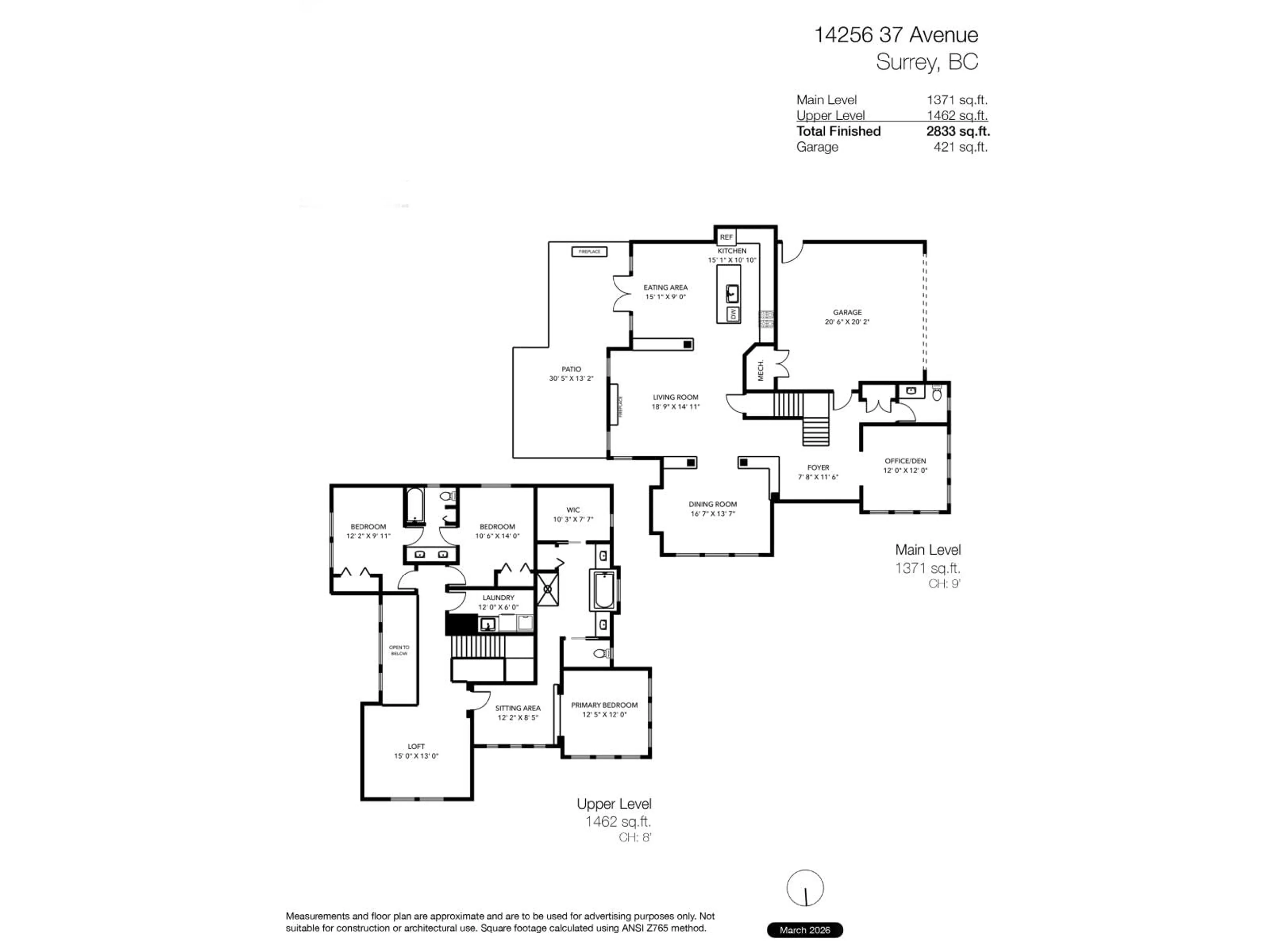 Floor plan for 14256 37TH AVENUE, Surrey British Columbia V4P0C2