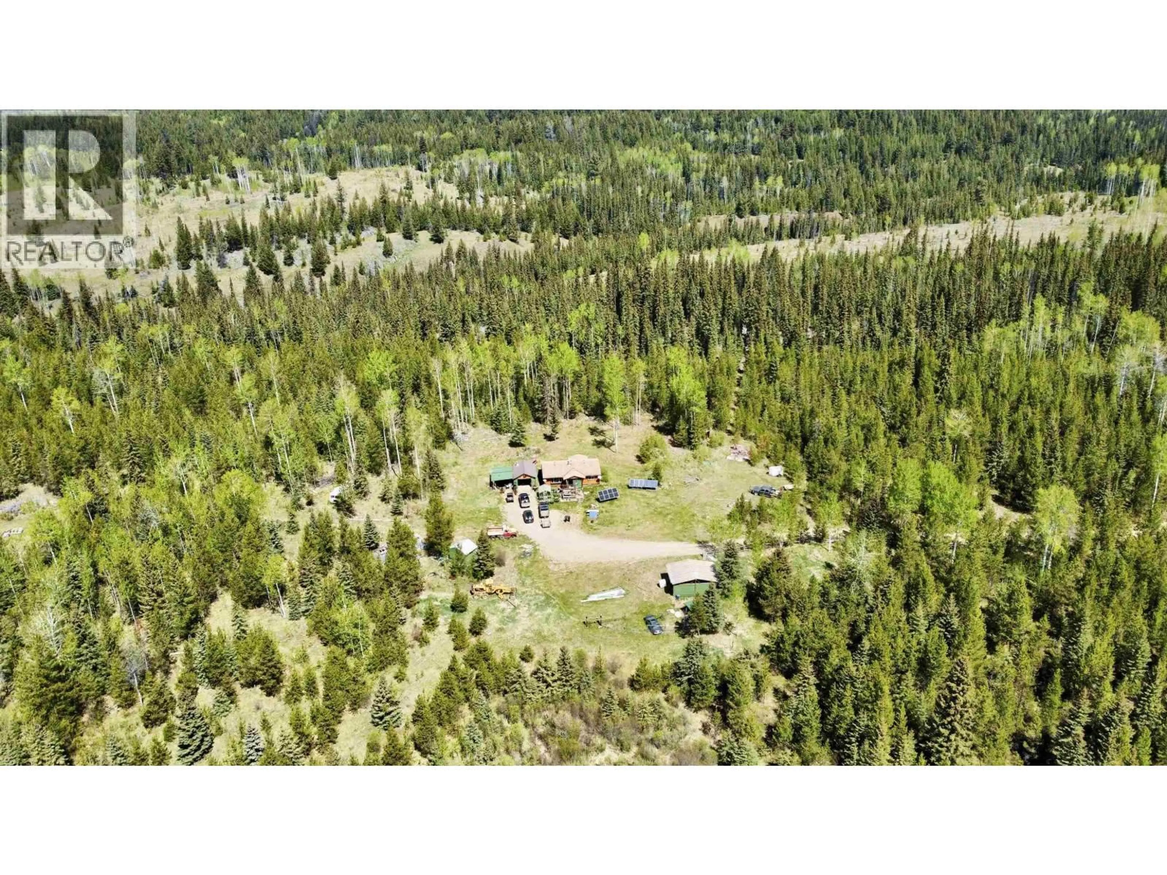 A pic from outside/outdoor area/front of a property/back of a property/a pic from drone, forest/trees view for 7611 NORTH BONAPARTE ROAD, Bridge Lake British Columbia V0K2K2